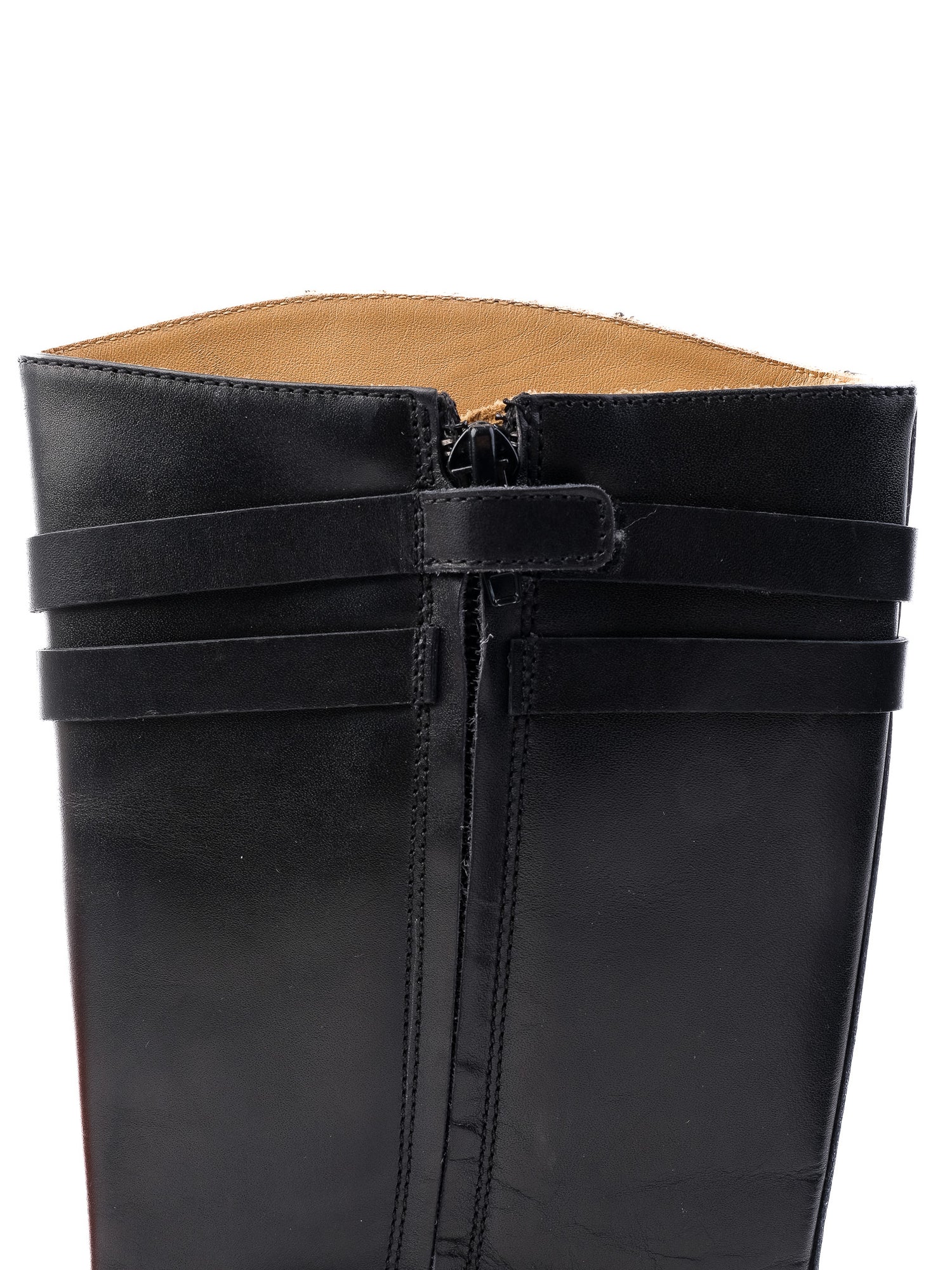 Excellent Bonpoint Black Leather Tall Boots Size 33 for Kids