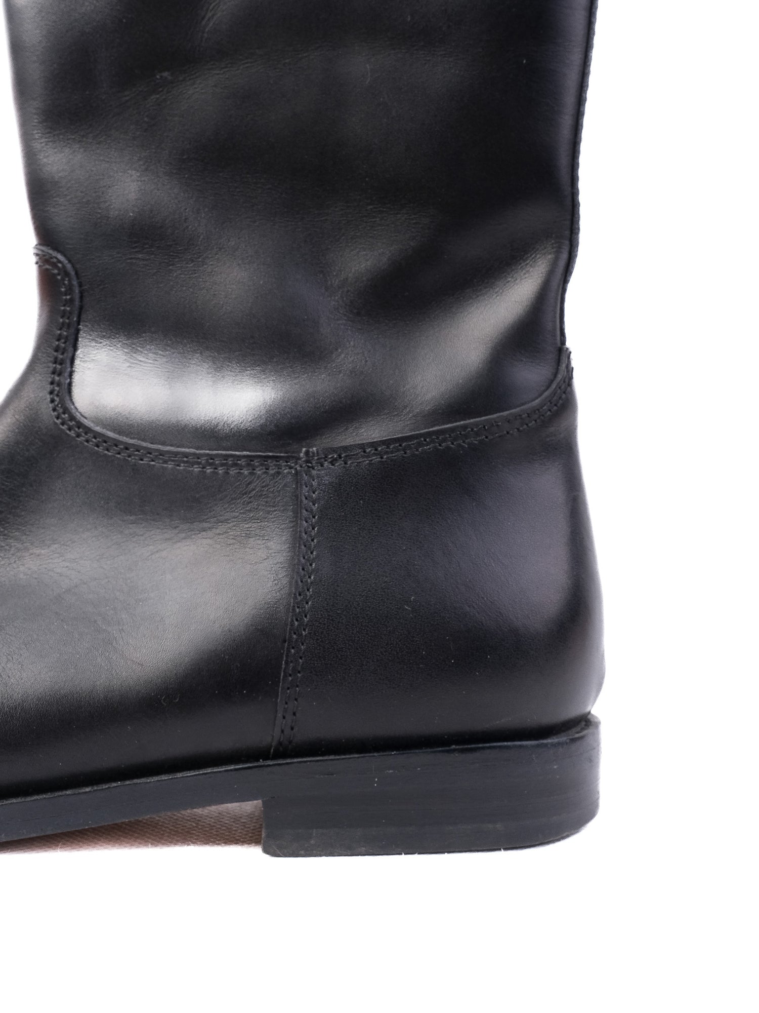 Excellent Bonpoint Black Leather Tall Boots Size 33 for Kids
