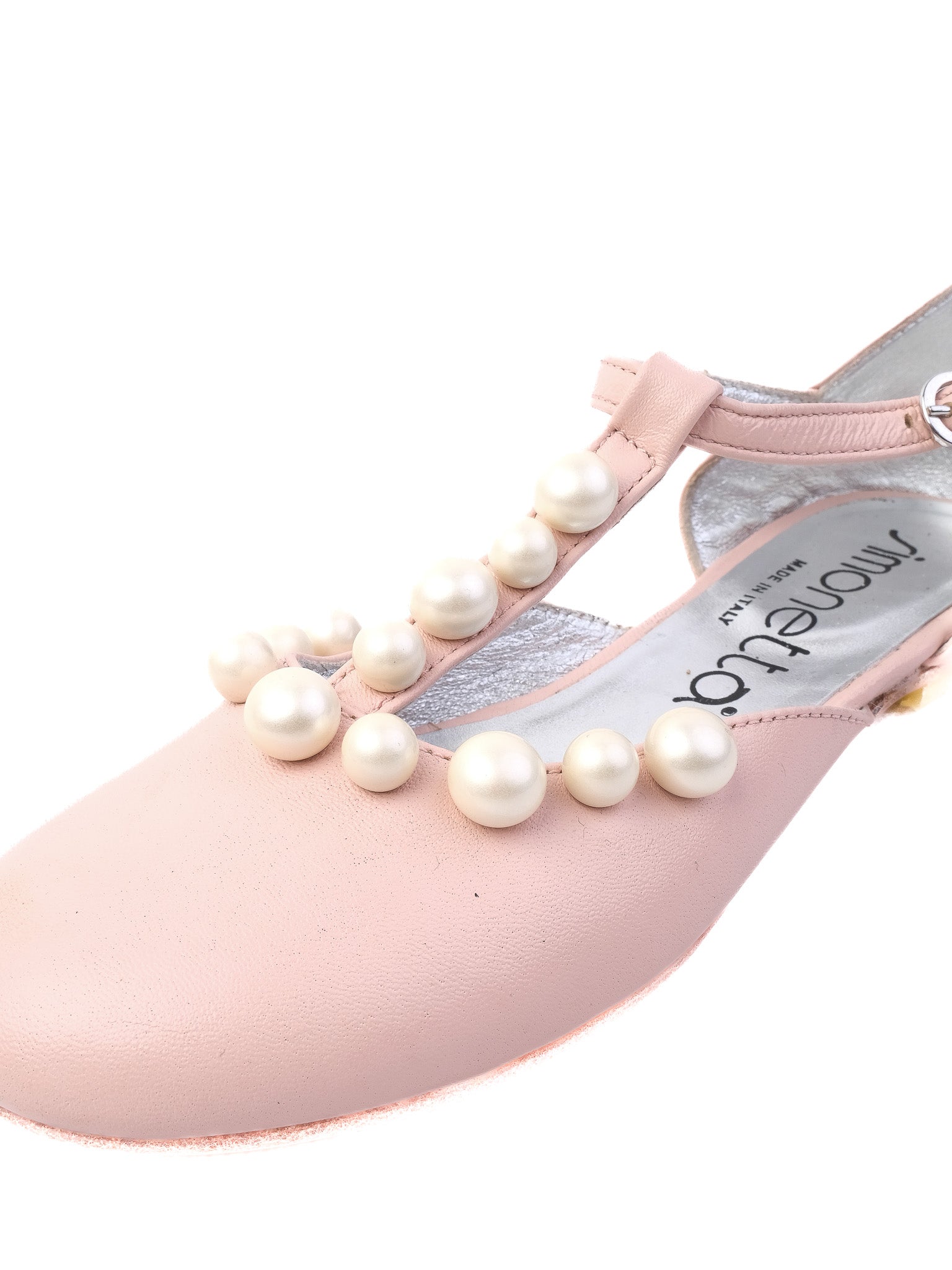 Excellent Simonetta Pink Leather Girls T-Strap Shoes Size 33