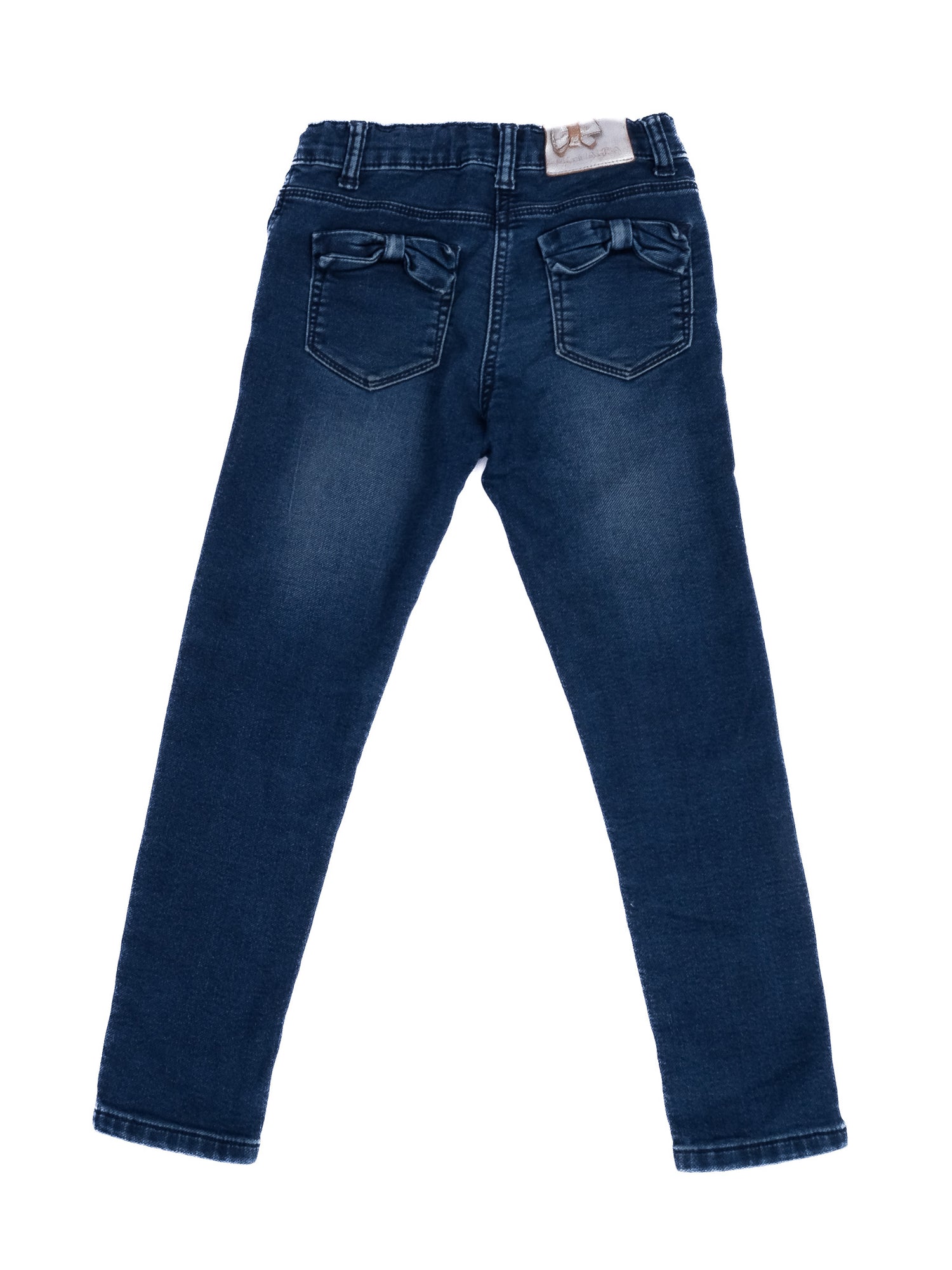 Monnalisa Excellent Blue Denim Jeans with Rhinestone Detail Size 6