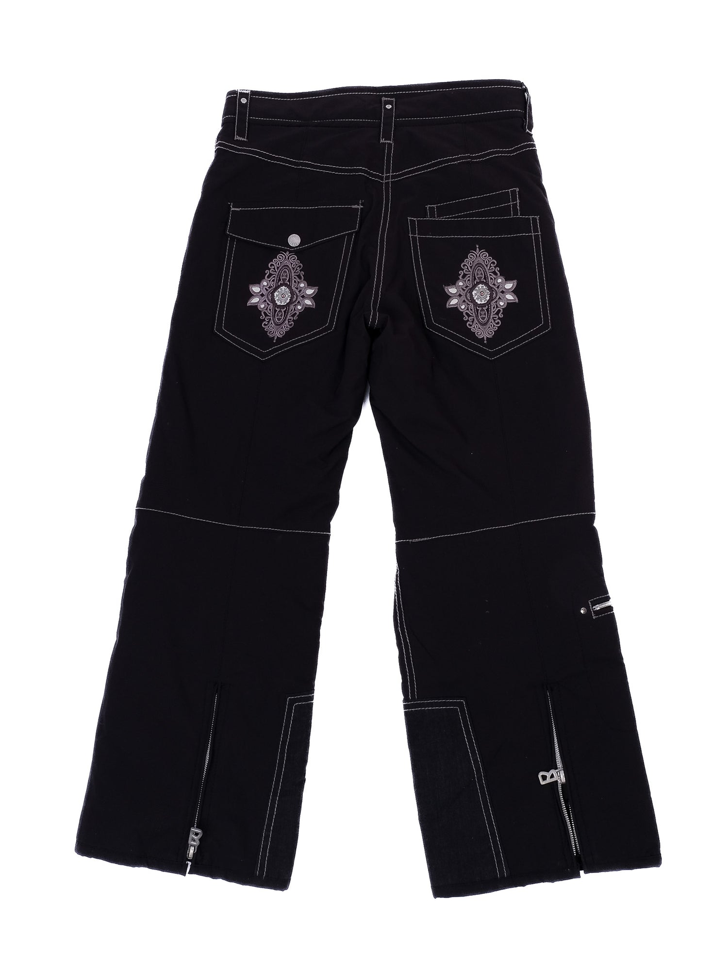 Excellent Bogner Kids Black Nylon Pants Size 5 with Embroidery