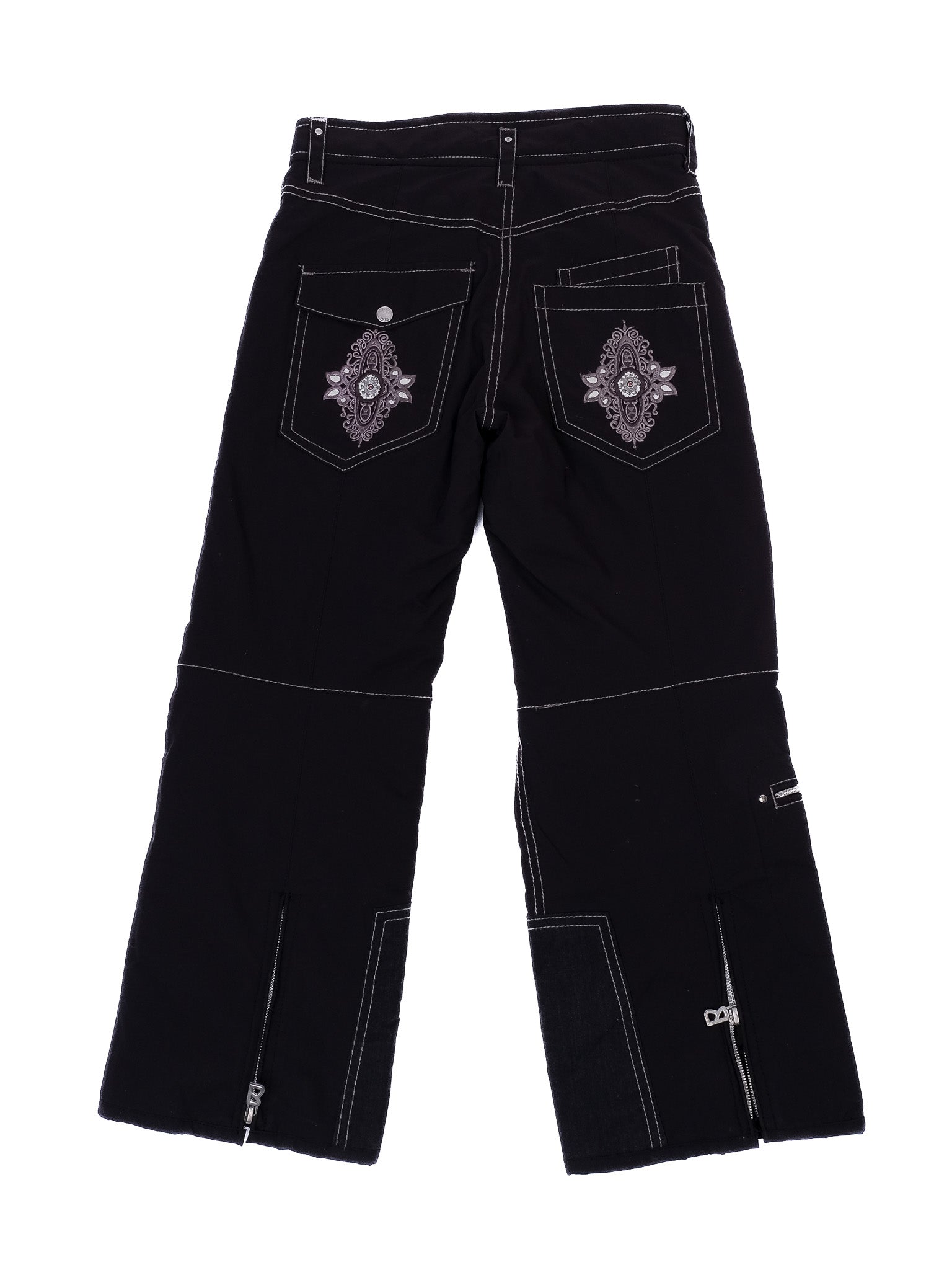 Excellent Bogner Kids Black Nylon Pants Size 5 with Embroidery