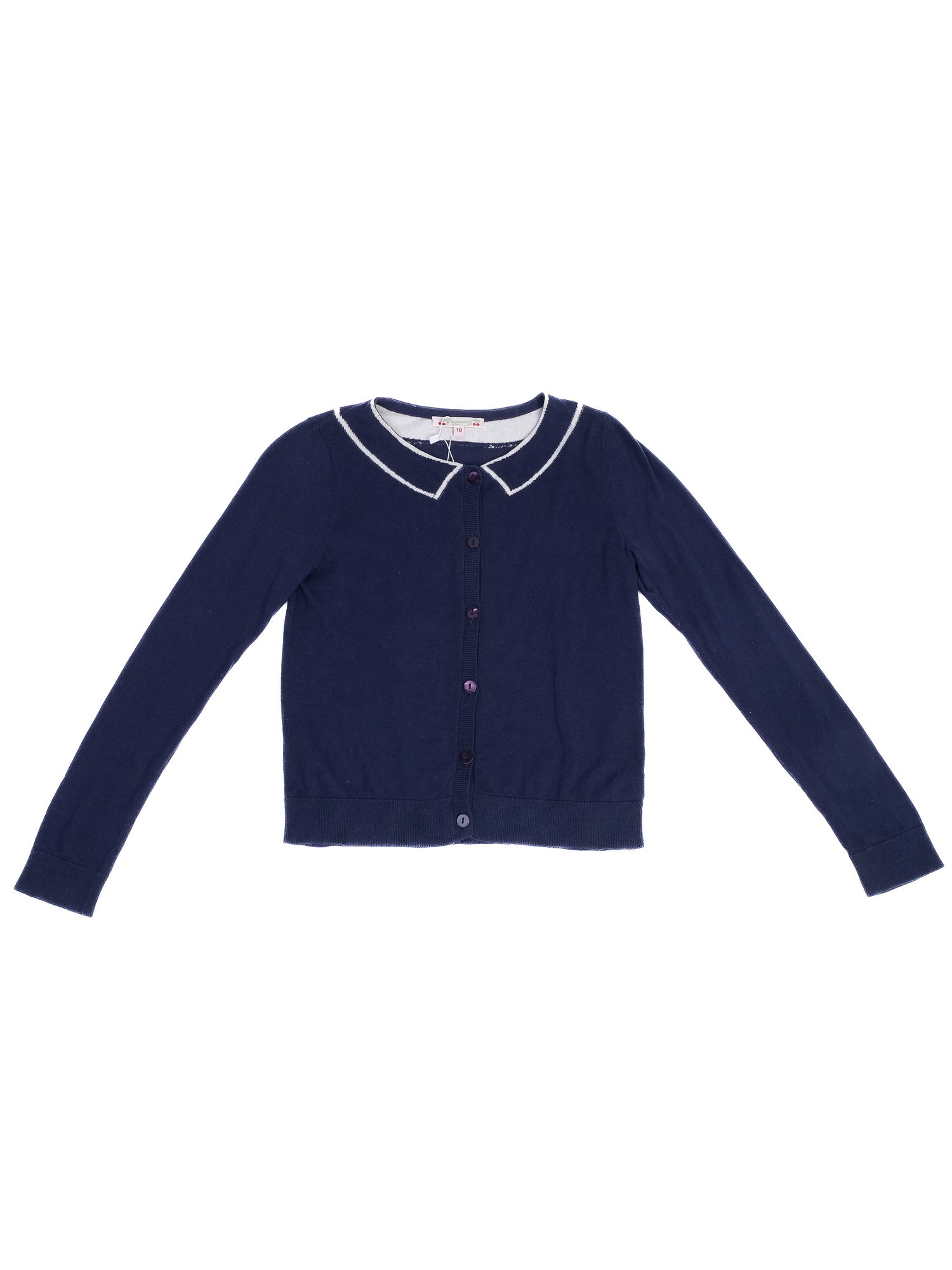 Excellent Bonpoint Navy Blue Cardigan Size 10 for Kids Cotton