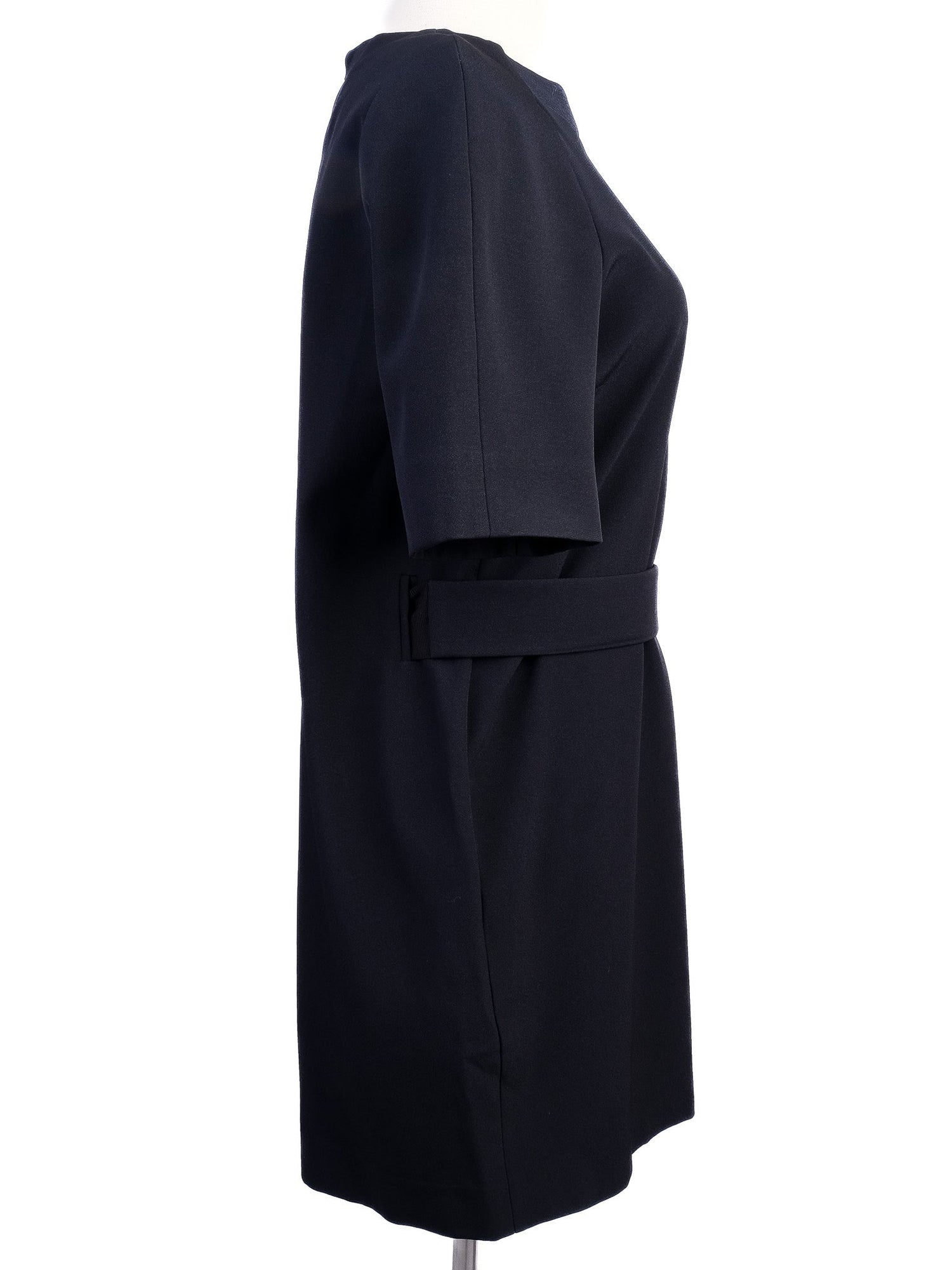EXCELLENT Victoria Beckham Black Viscose Dress Size M with Belt