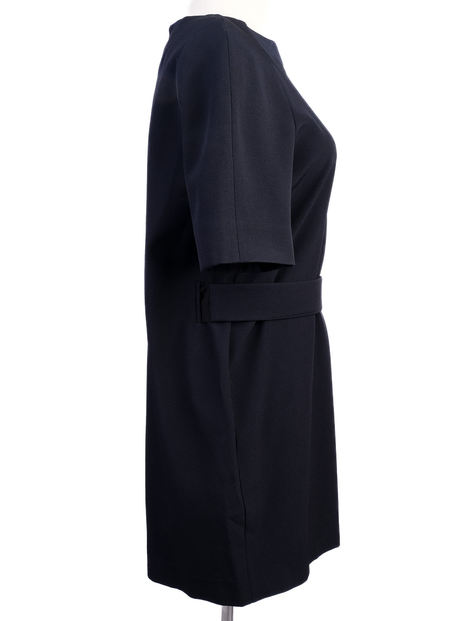 EXCELLENT Victoria Beckham Black Viscose Dress Size M with Belt