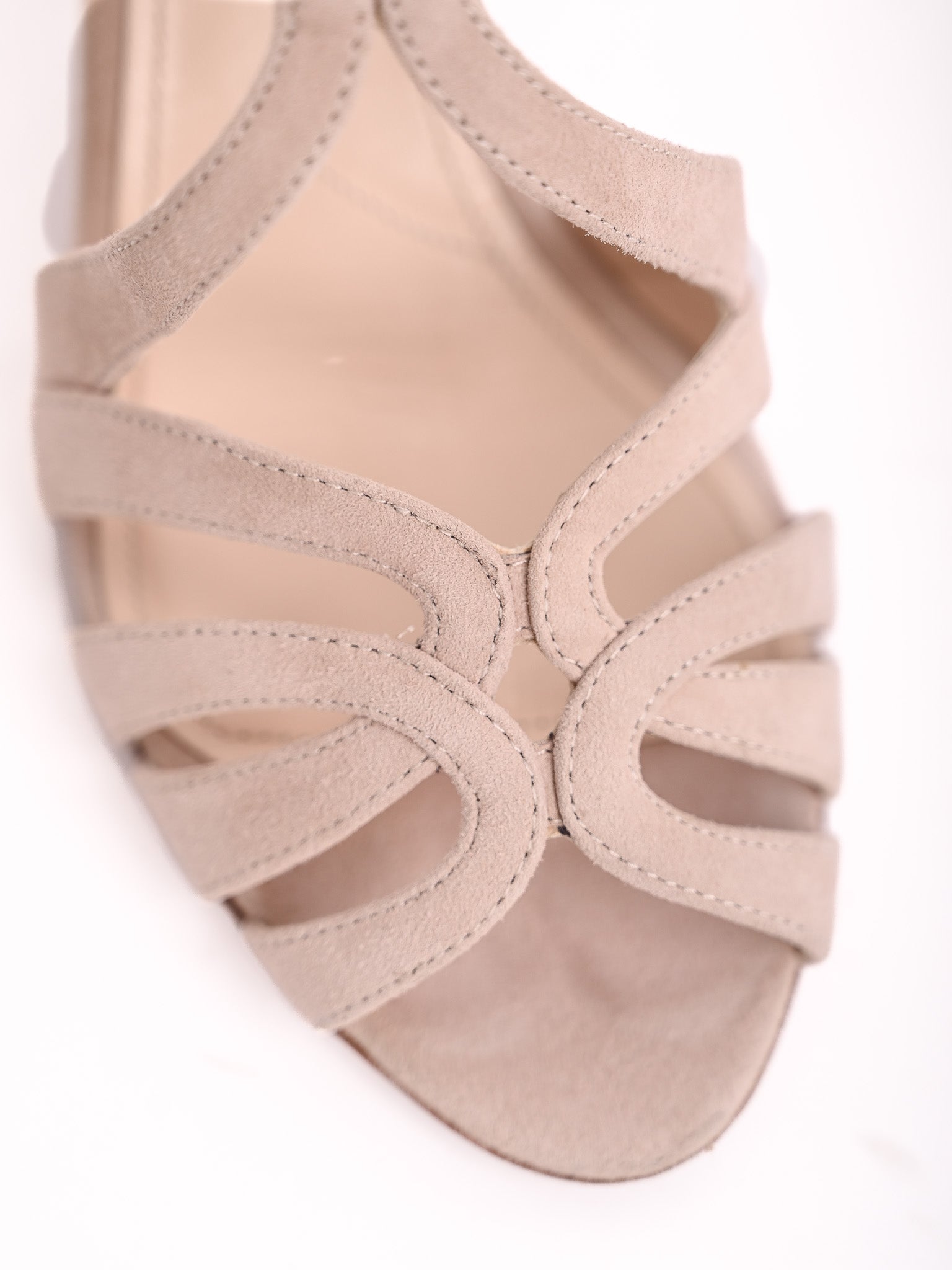 Excellent Prada White Fabric High-Heeled Sandals Size 36