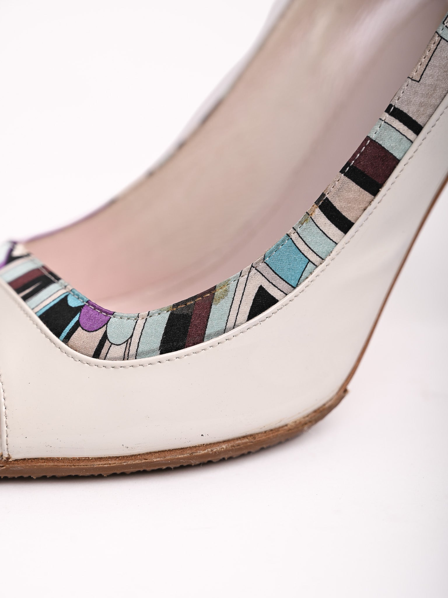 Good Emilio Pucci Peep-Toe High Heels Women Size 39.5 Leather