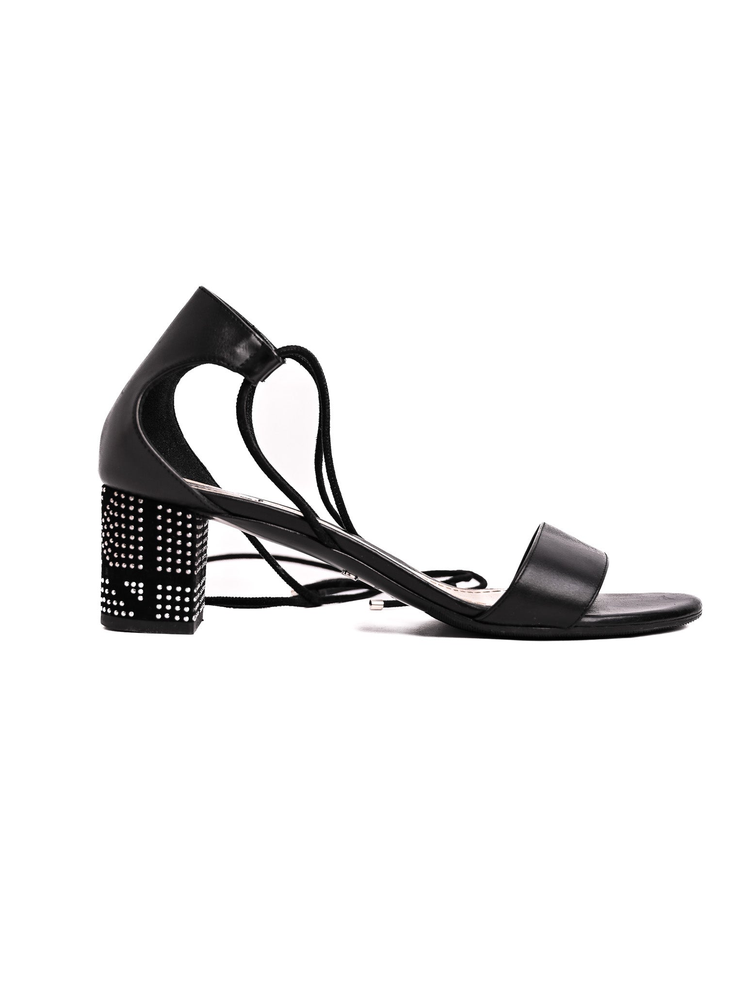 Perfect Dior Black Leather Sandal Block Heel Size 38