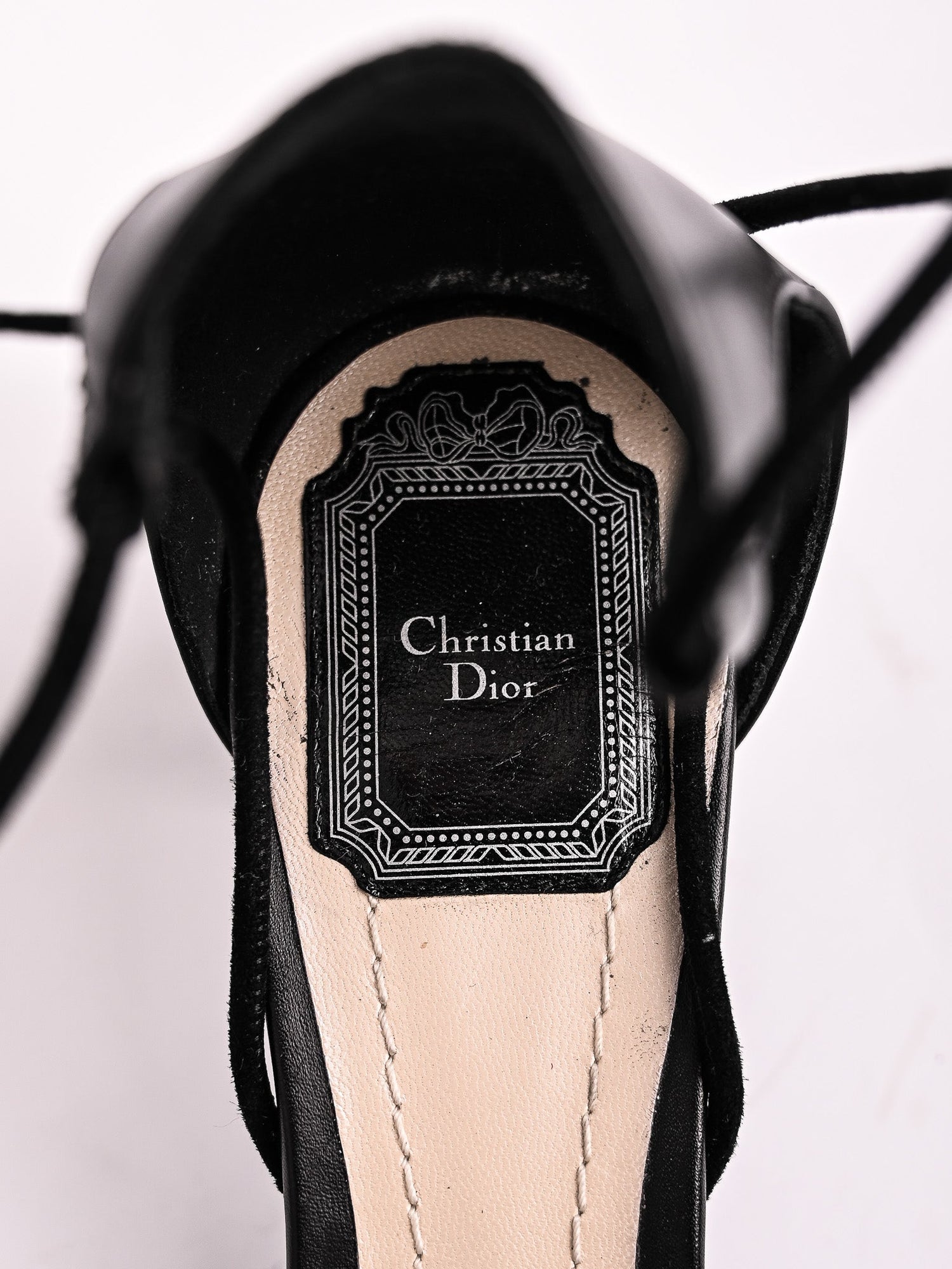 Perfect Dior Black Leather Sandal Block Heel Size 38