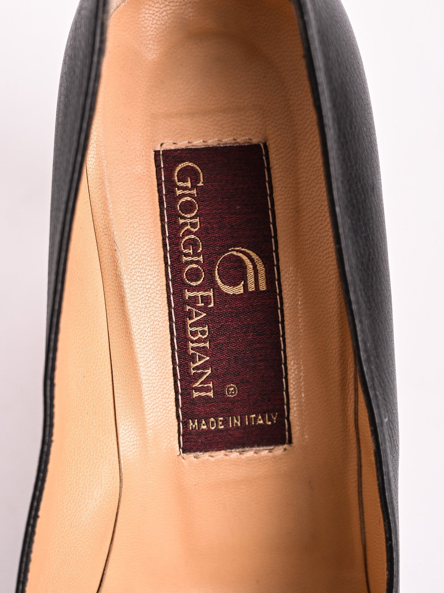 Good Giorgio Fabiani Black Leather High Heels Size 36.5 with Bow