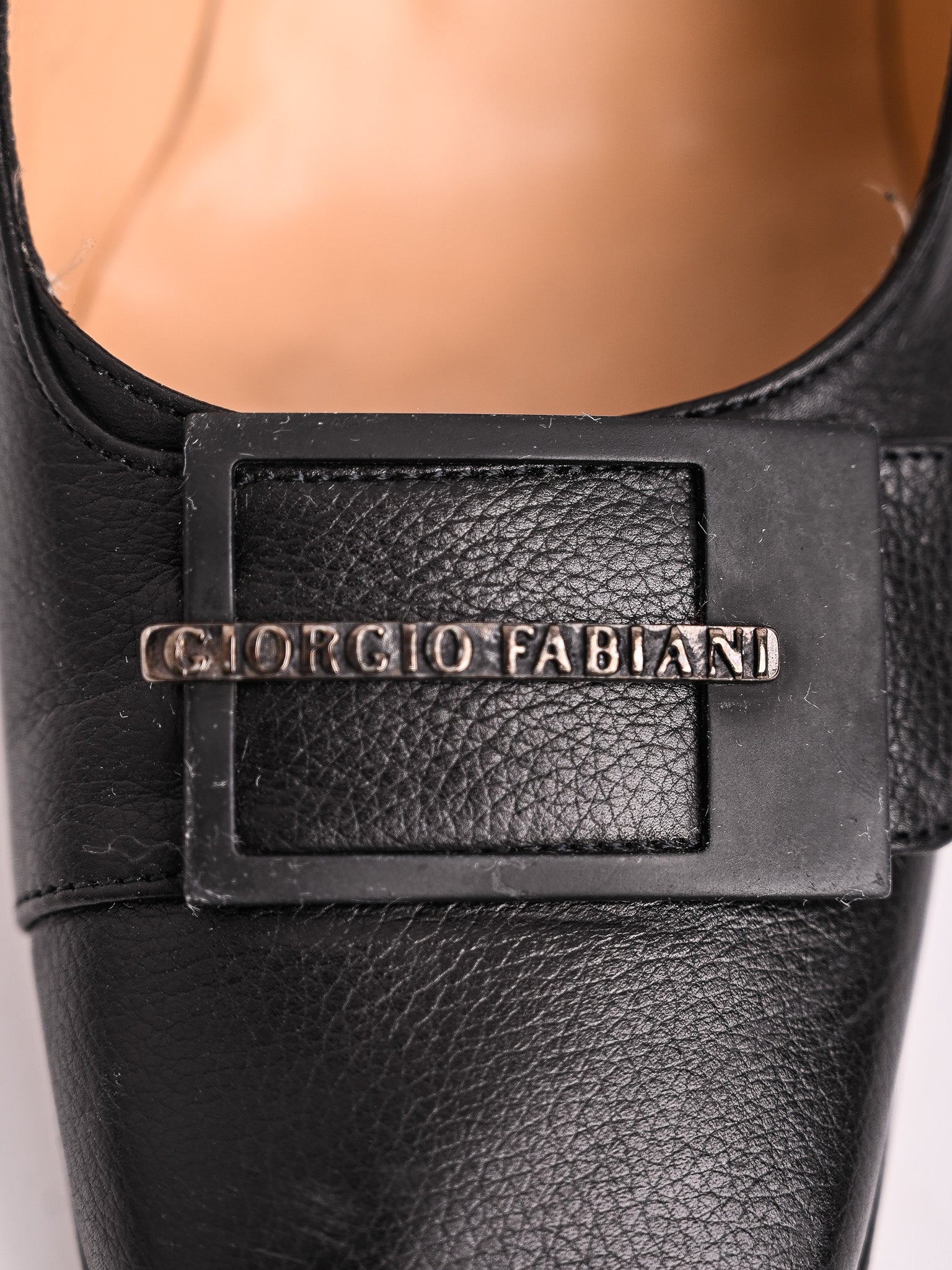 Good Giorgio Fabiani Black Leather High Heels Size 36.5 with Bow