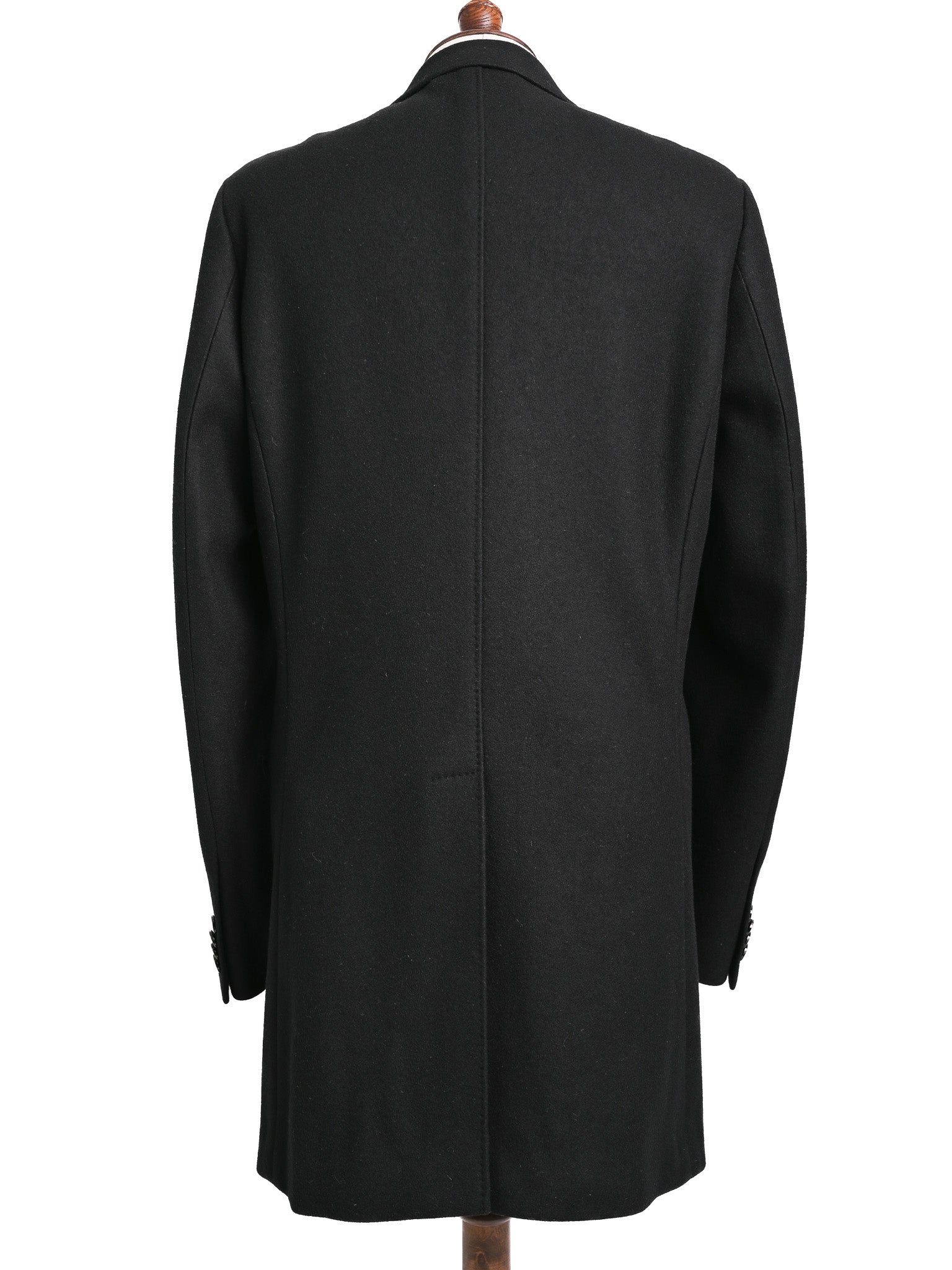 Excellent Dolce Gabbana Black Wool Overcoat Size S