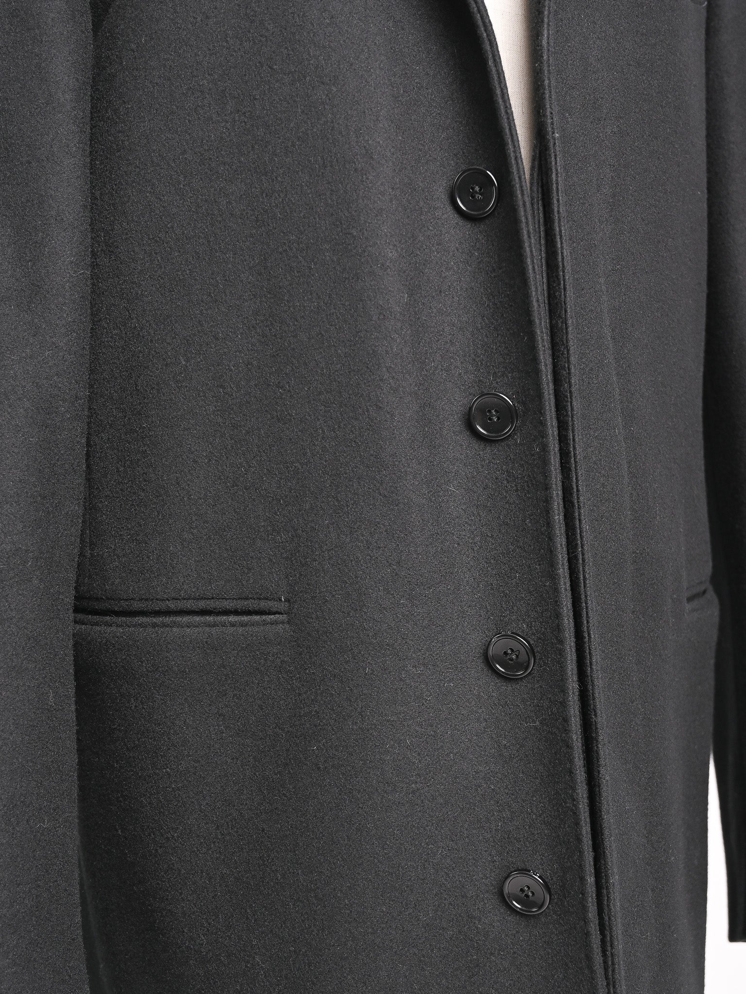 Excellent Dolce Gabbana Black Wool Overcoat Size S