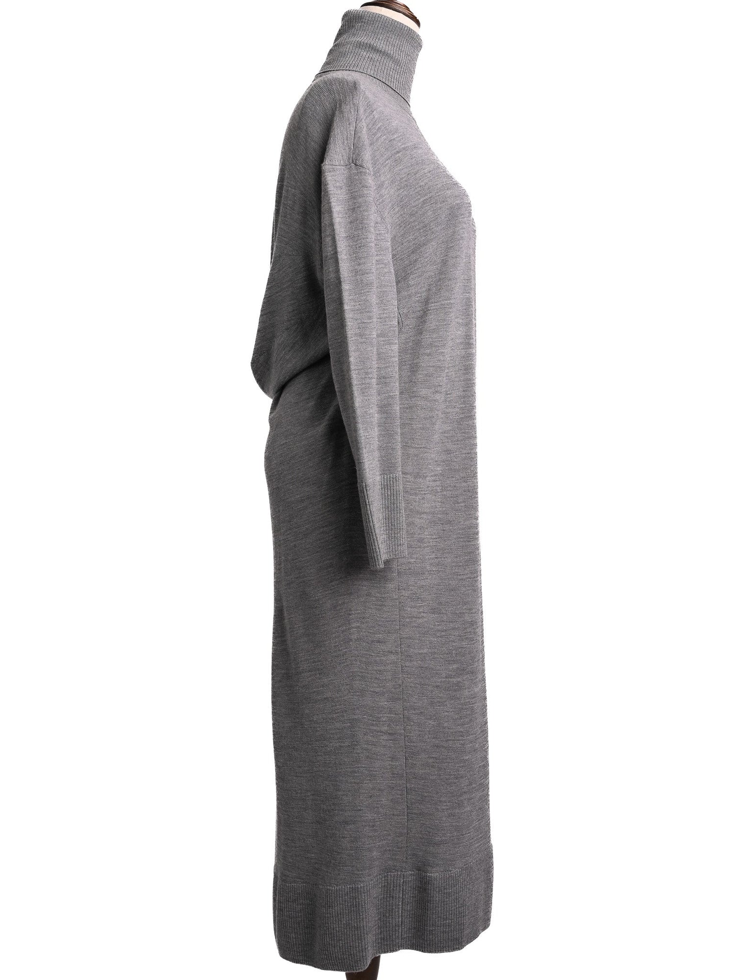 Excellent Balenciaga Gray Wool Turtleneck Sweater Dress XXS