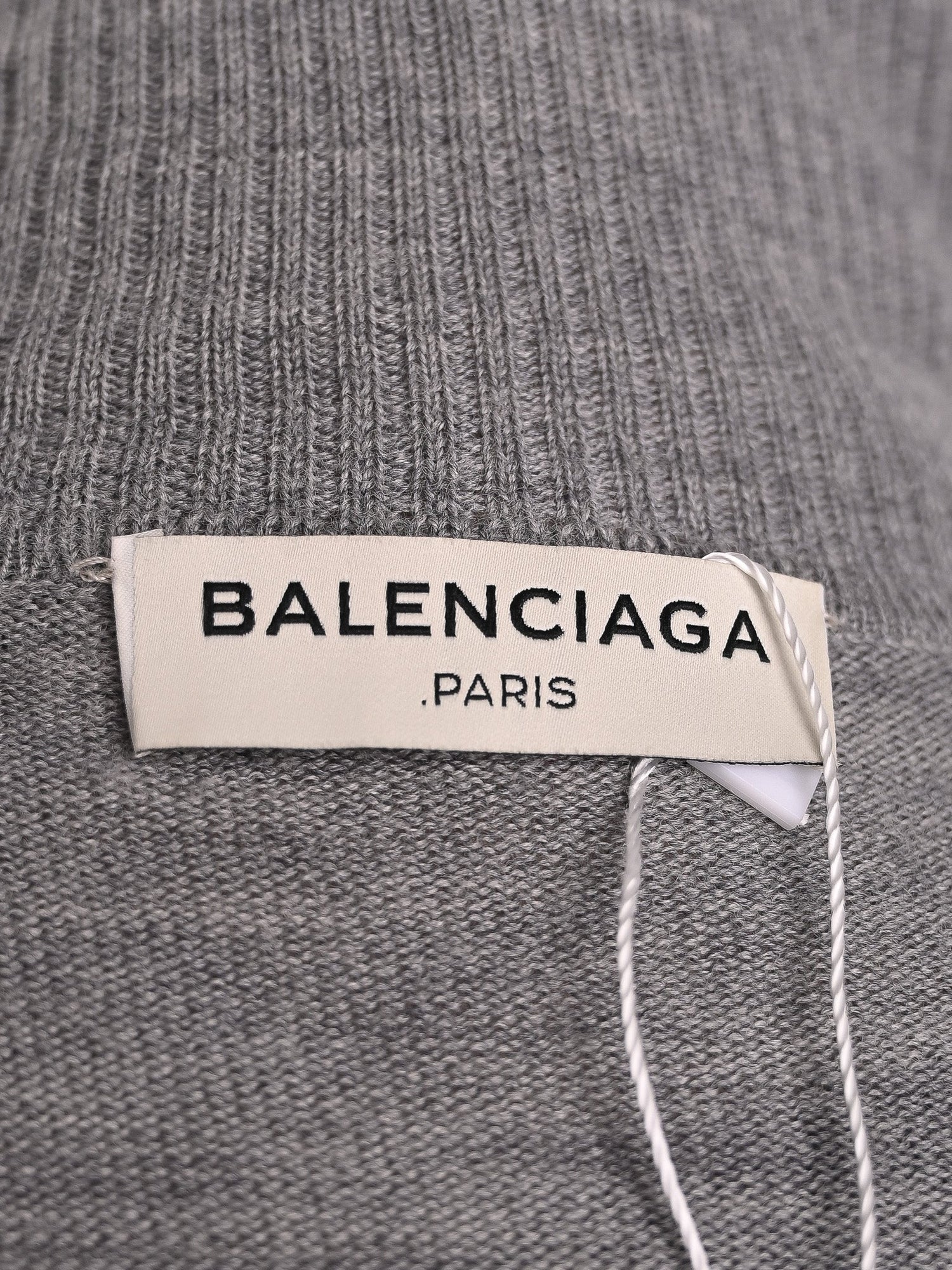 Excellent Balenciaga Gray Wool Turtleneck Sweater Dress XXS