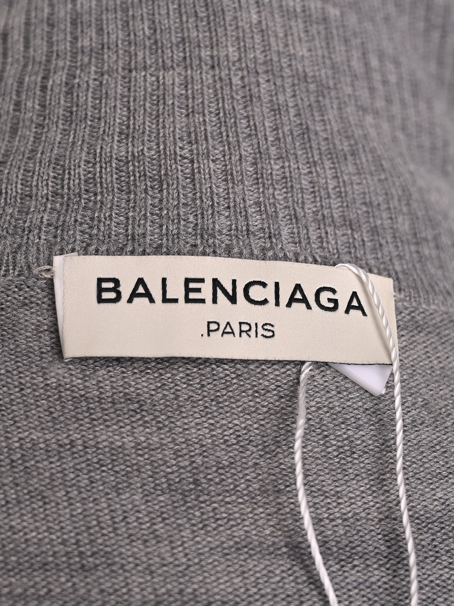 Excellent Balenciaga Gray Wool Turtleneck Sweater Dress XXS