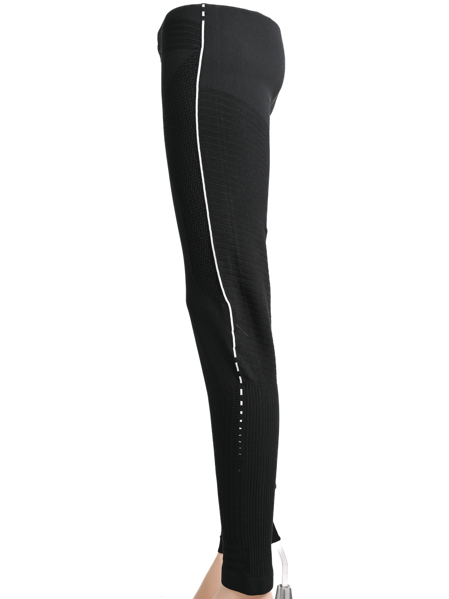 NEW Prada Black Stretch Leggings M with Red Detail and Stripe