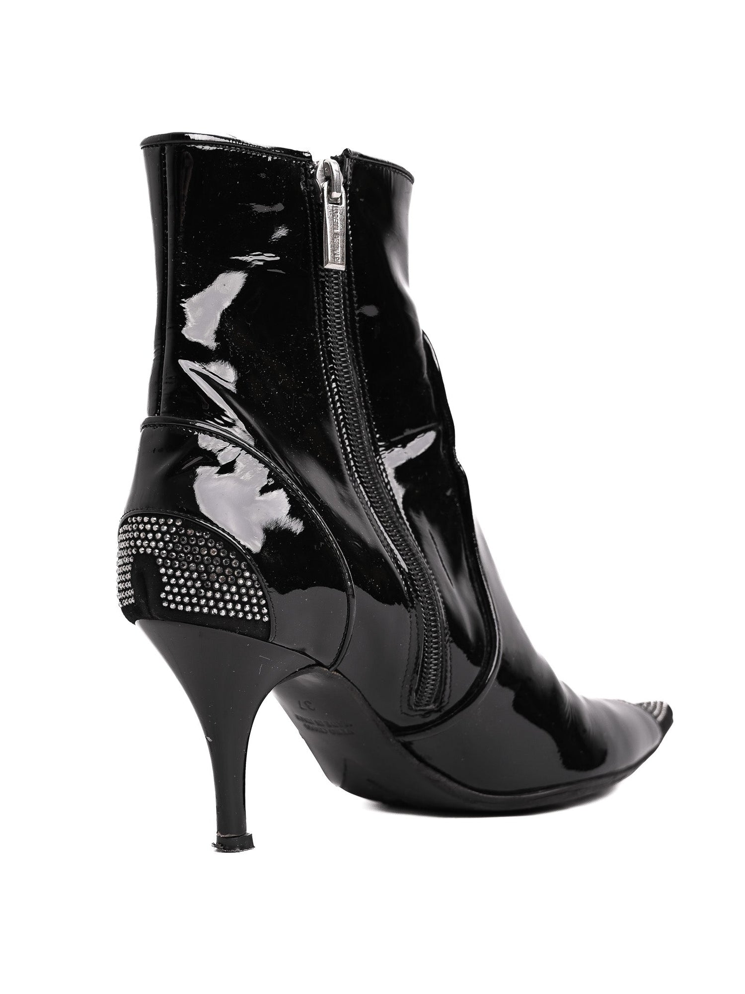 Good Loretta Pettinari Black Leather Ankle Boots Size 37