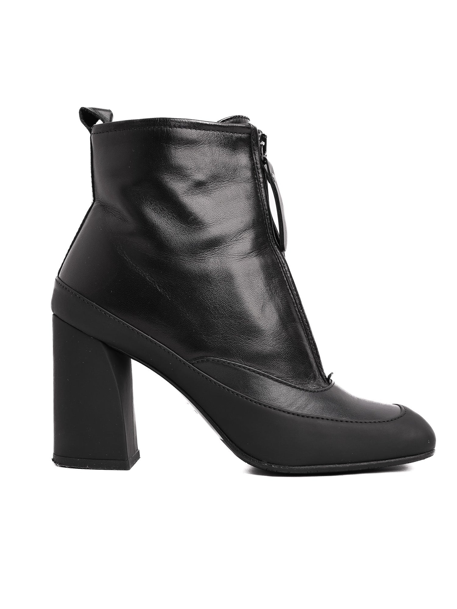 Perfect Giorgio Fabiani Black Leather Ankle Boots Size 37
