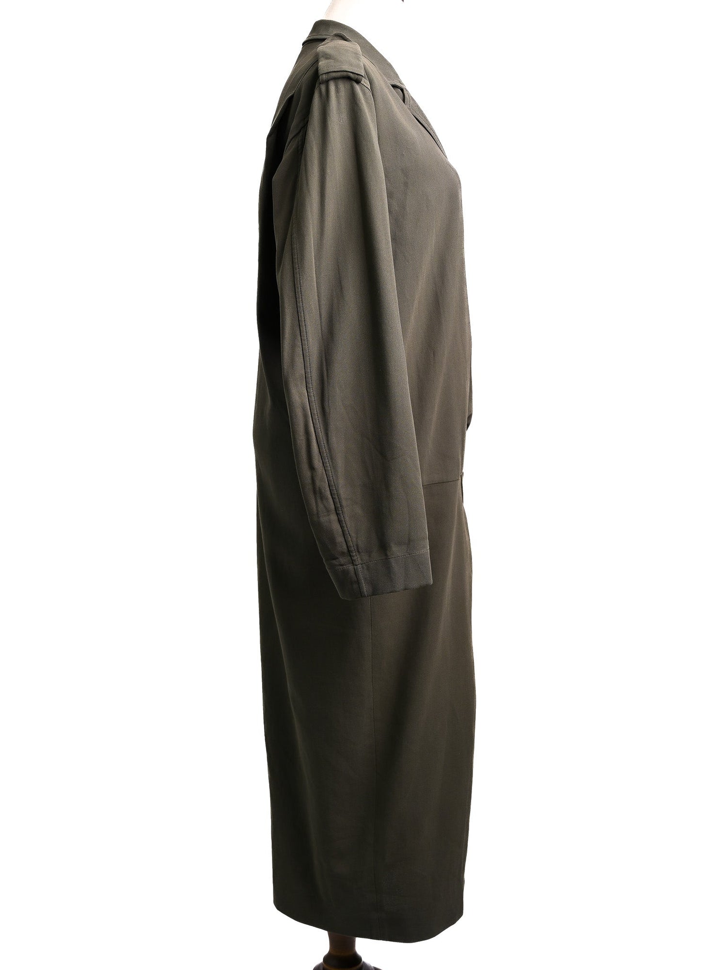 Excellent Max Mara Green Wrap Jacket Coat Size M Cotton Natural