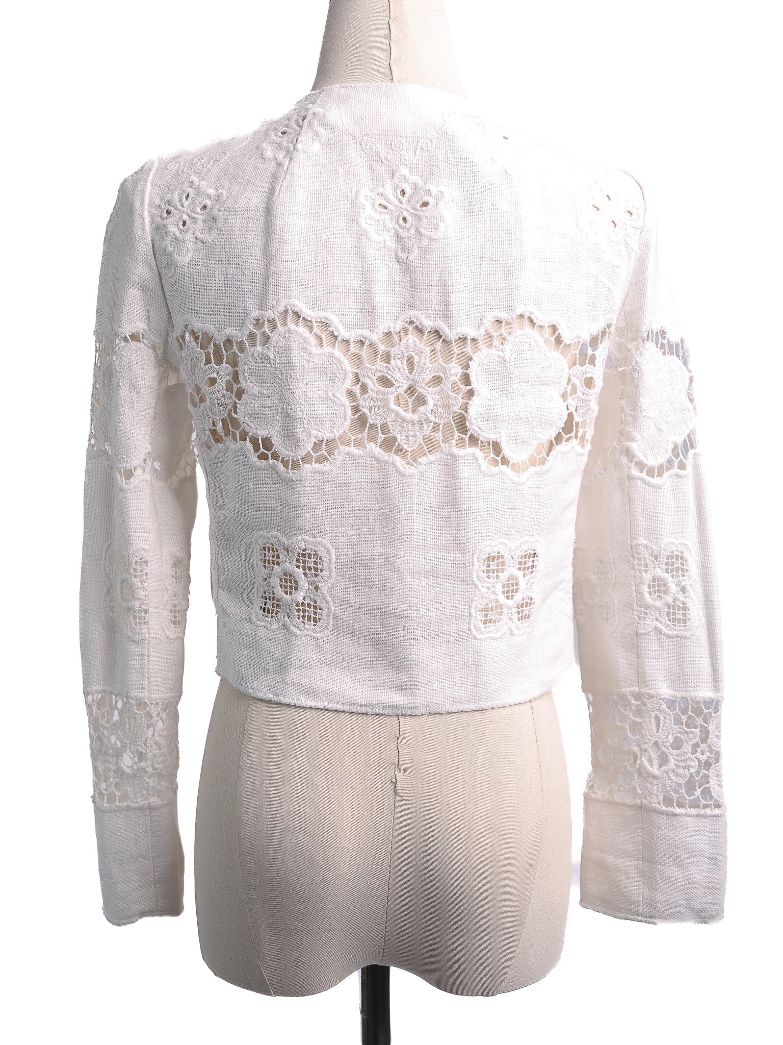 Good Dolce Gabbana White Cotton Lace Jacket Size XS