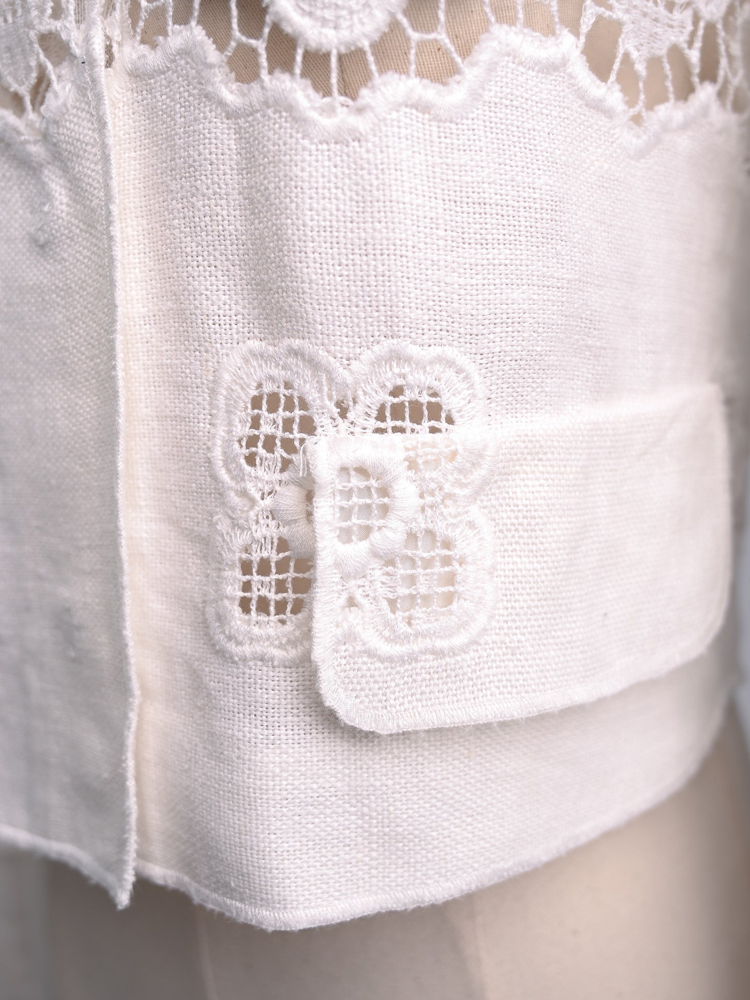 Good Dolce Gabbana White Cotton Lace Jacket Size XS