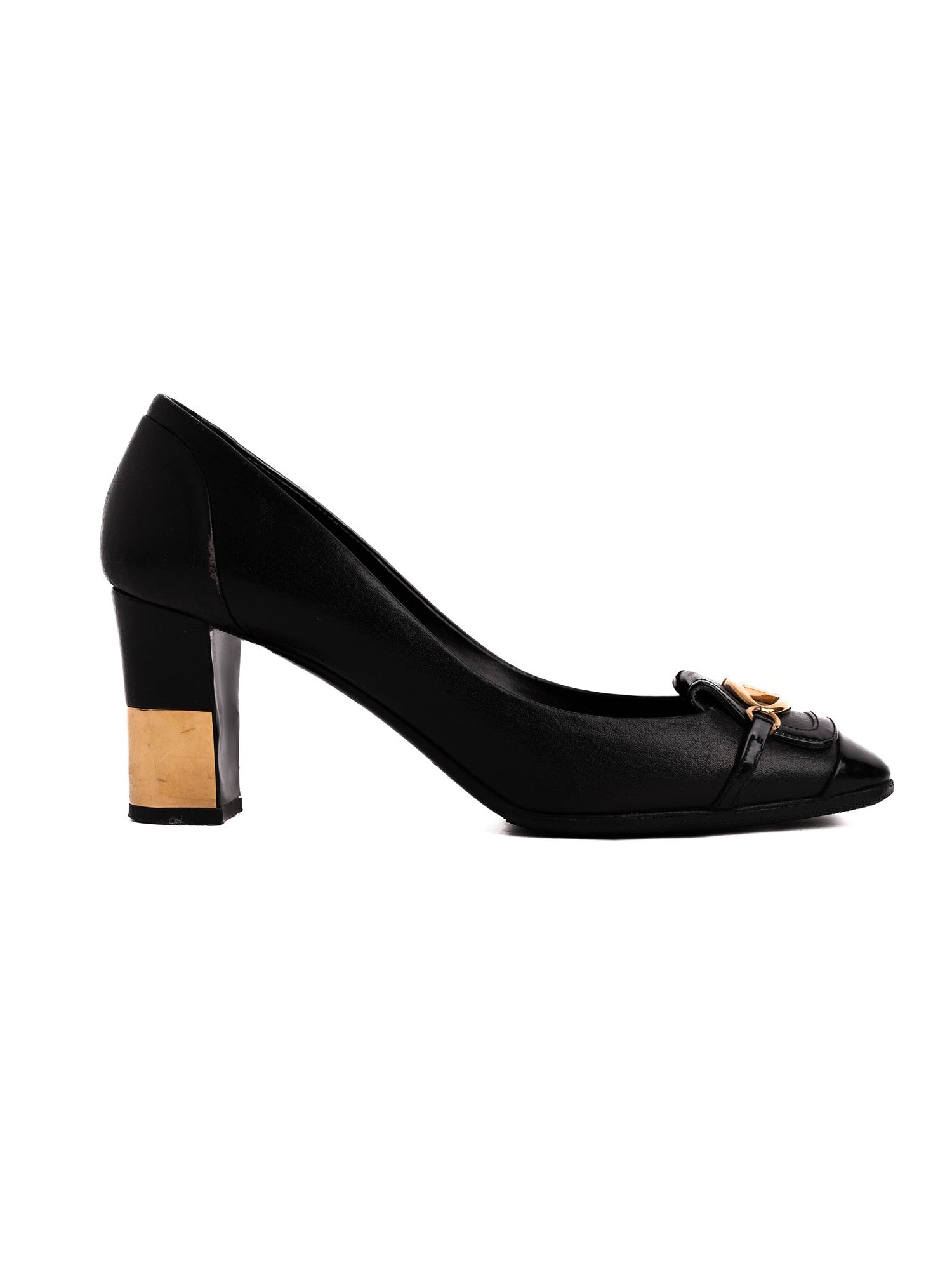 Good Valentino Black Leather High-Heeled Shoes Size 38