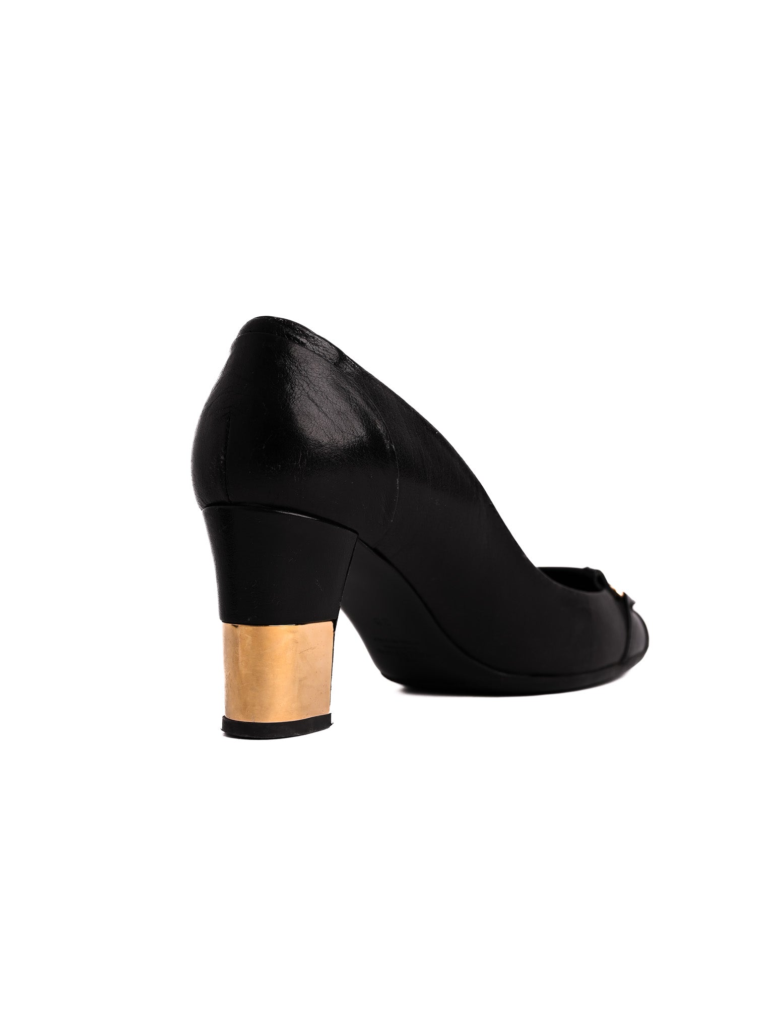 Good Valentino Black Leather High-Heeled Shoes Size 38
