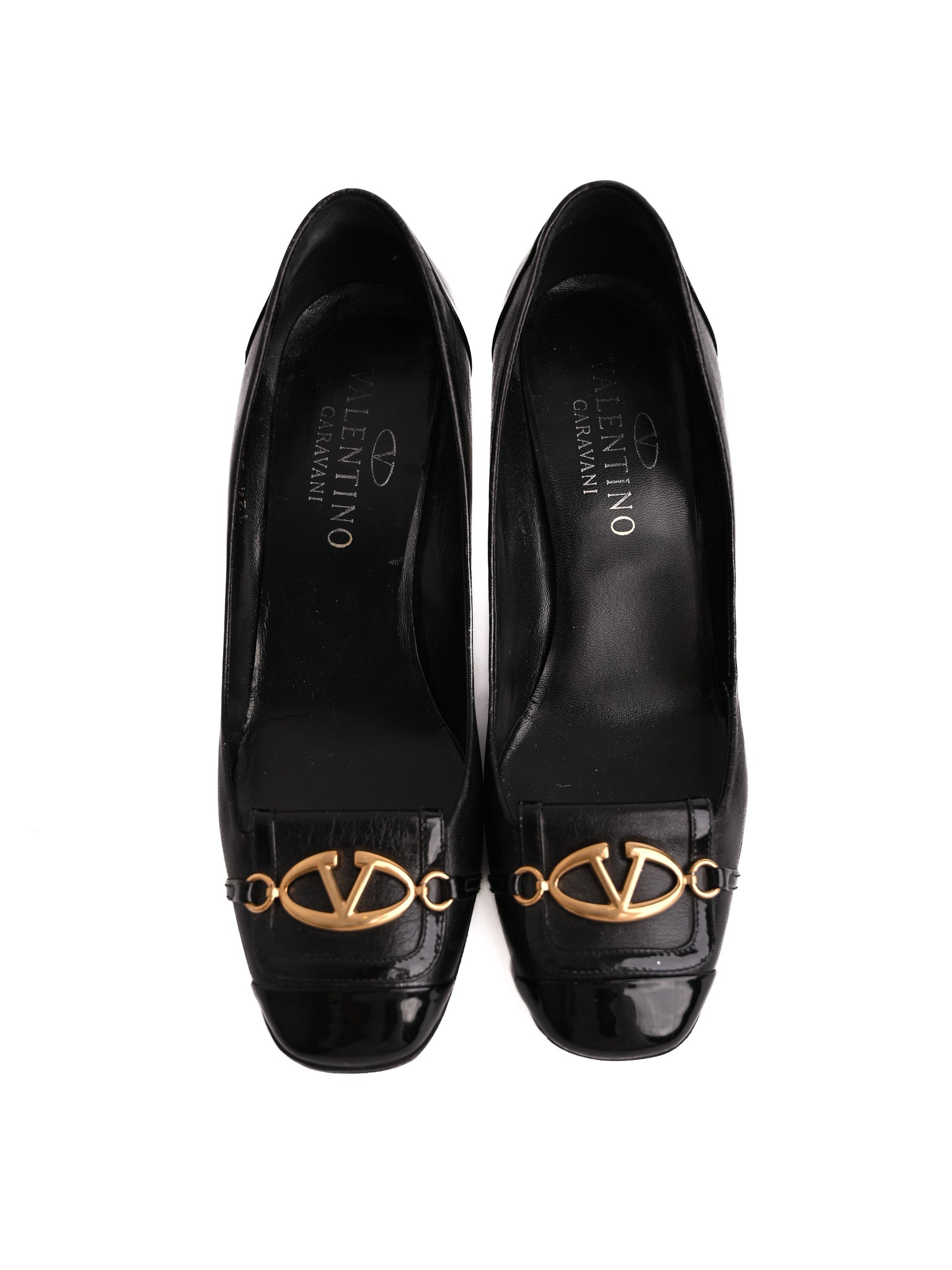 Good Valentino Black Leather High-Heeled Shoes Size 38