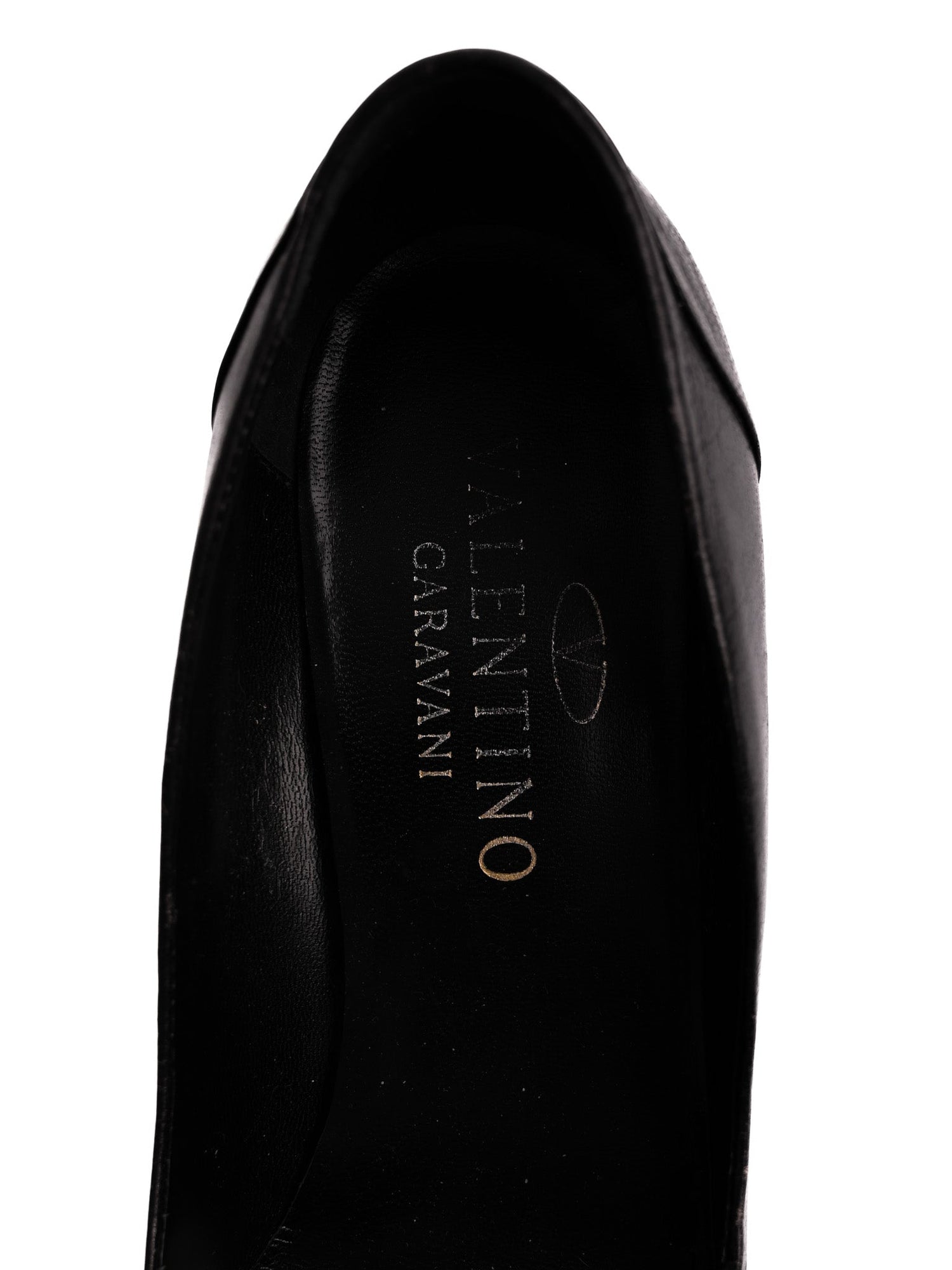 Good Valentino Black Leather High-Heeled Shoes Size 38
