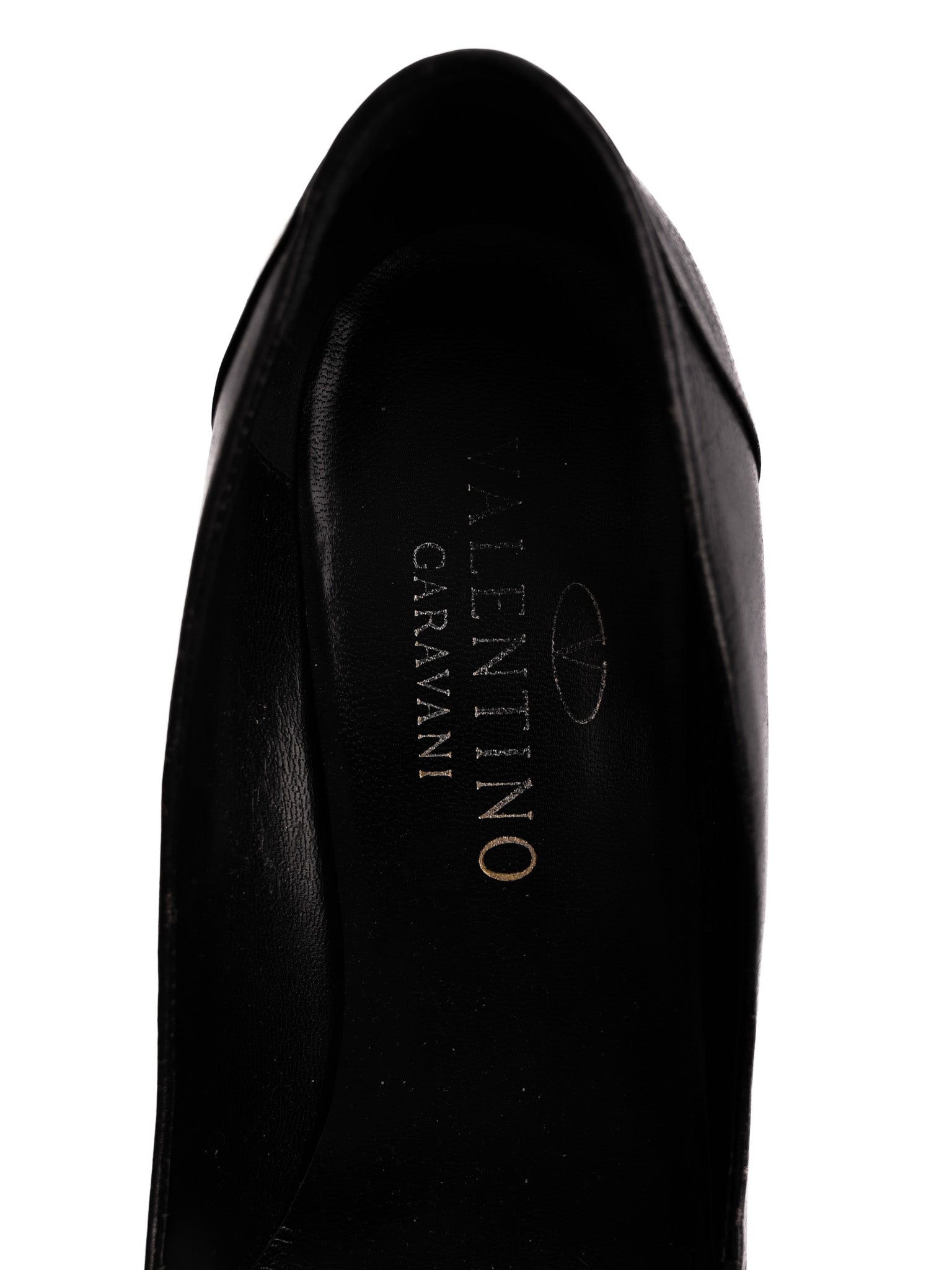 Good Valentino Black Leather High-Heeled Shoes Size 38