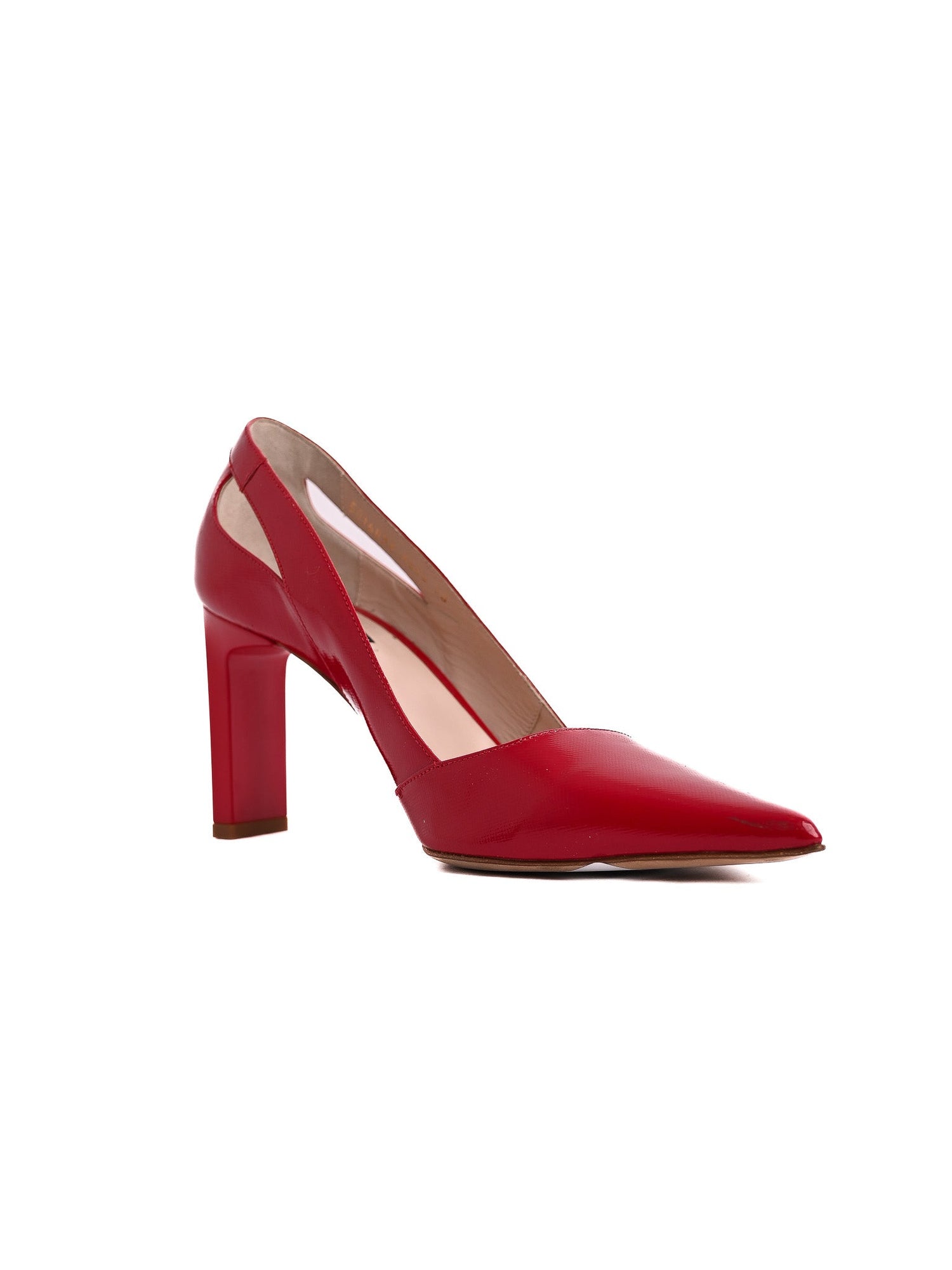 Escada Excellent Condition Red Leather High-Heeled Shoes Size 38