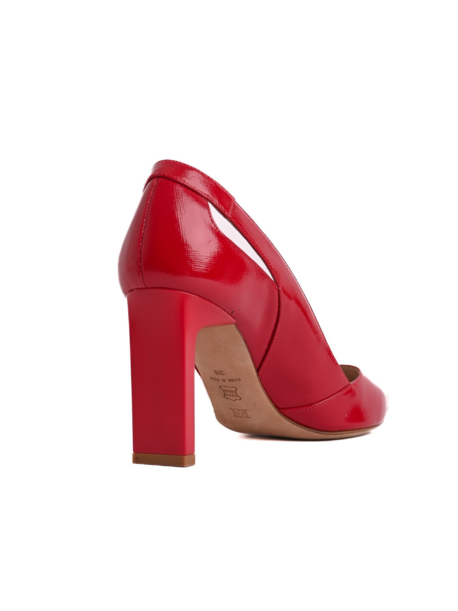 Escada Excellent Condition Red Leather High-Heeled Shoes Size 38