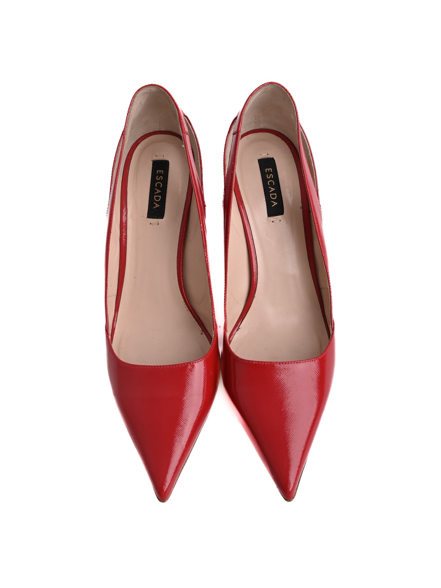 Escada Excellent Condition Red Leather High-Heeled Shoes Size 38