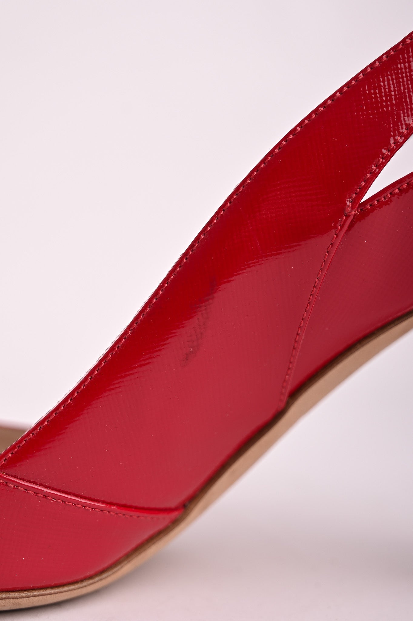 Escada Excellent Condition Red Leather High-Heeled Shoes Size 38