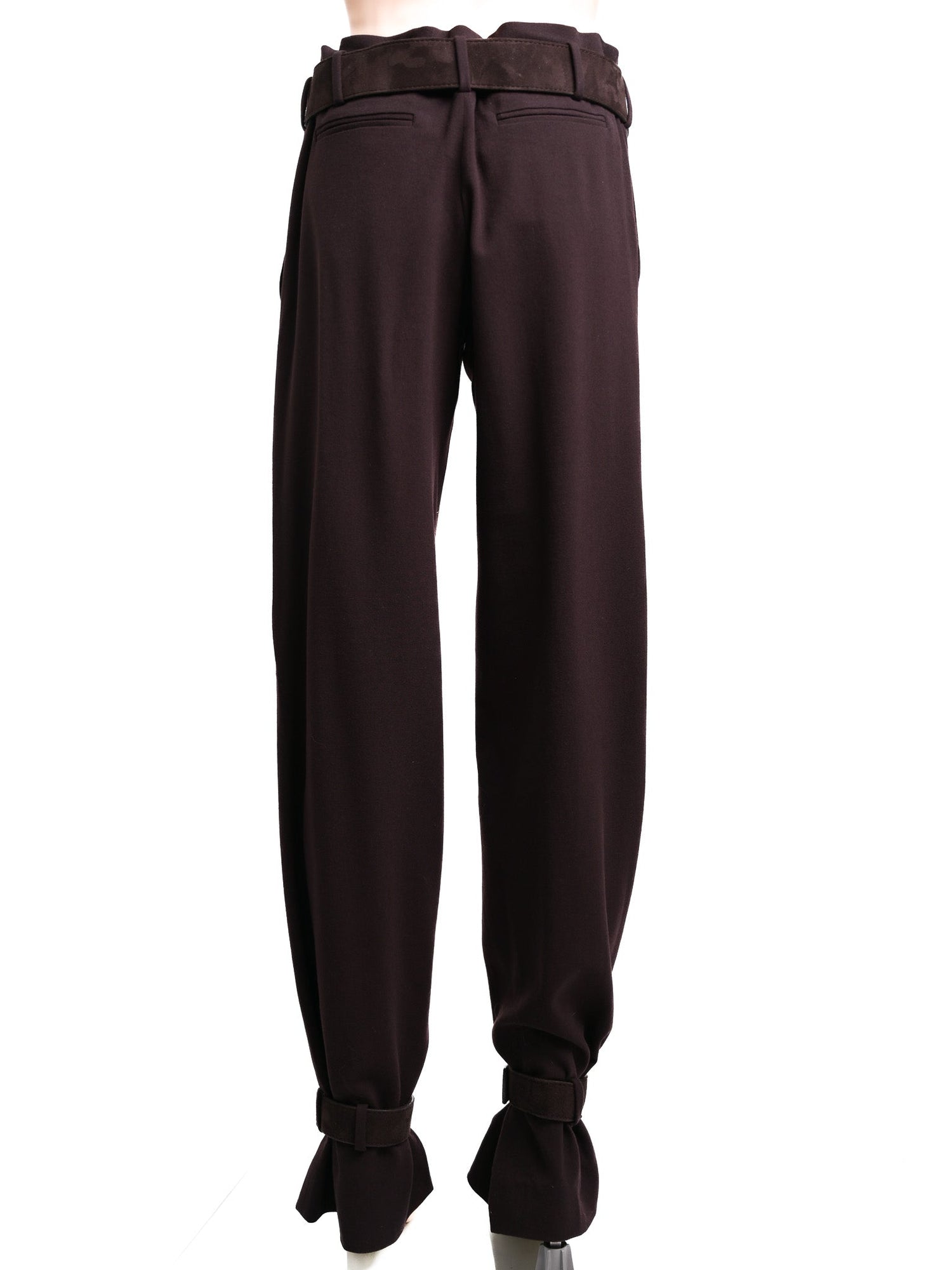 Excellent Givenchy Orange Wool Pants with Buckled Hems