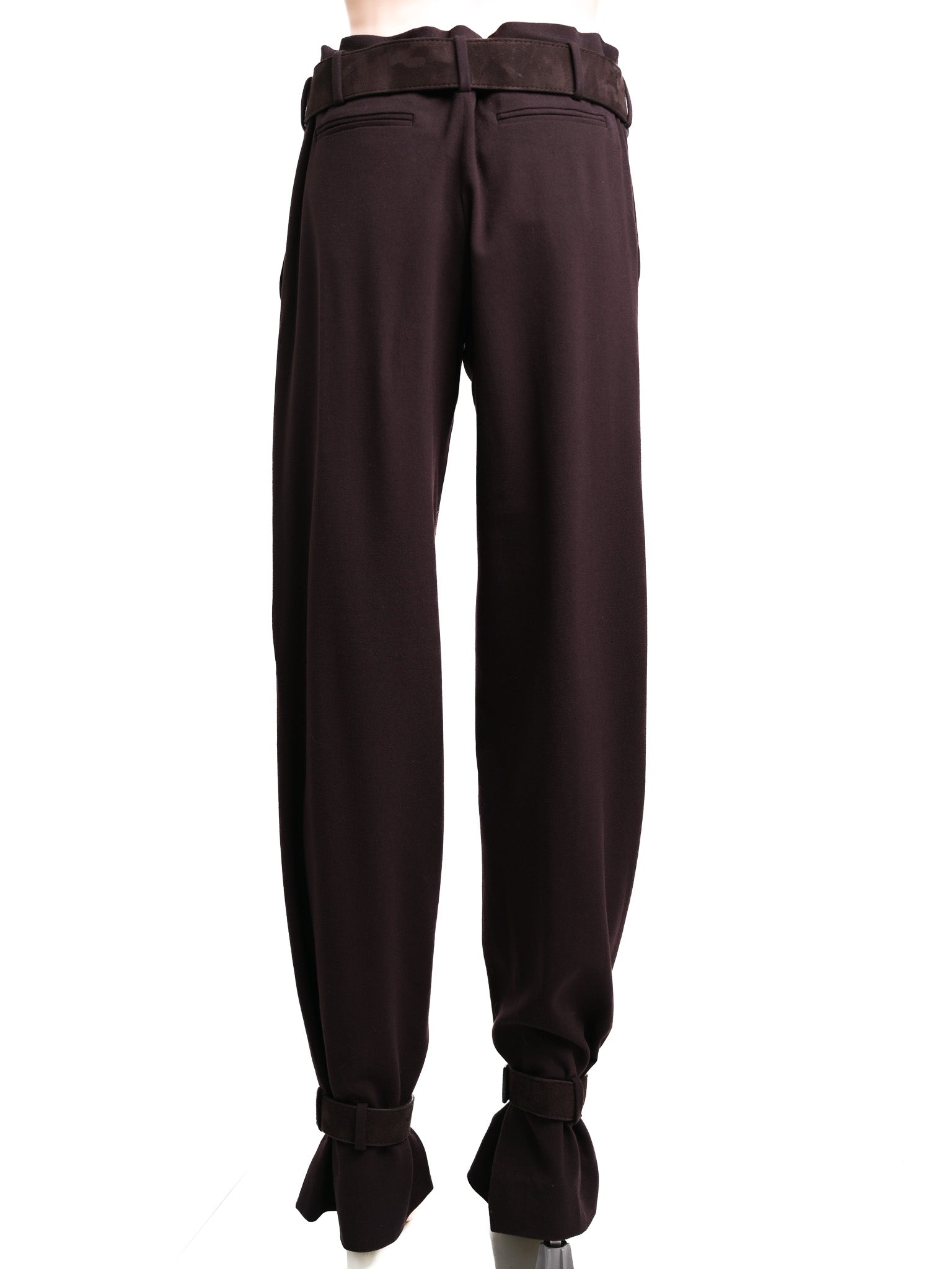 Excellent Givenchy Orange Wool Pants with Buckled Hems