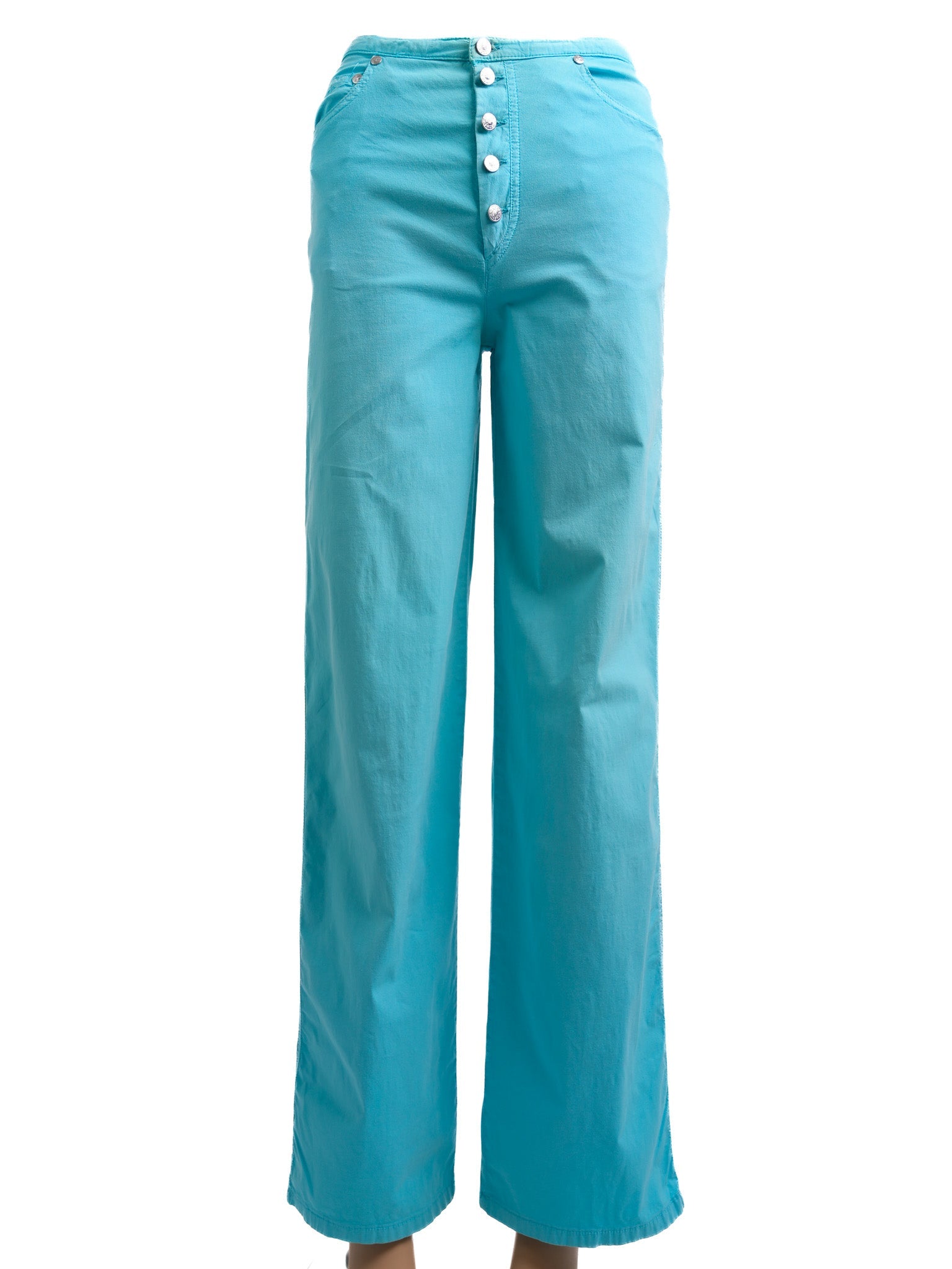 Excellent Kenzo Blue Wide-Leg Pants XXS Cotton Women