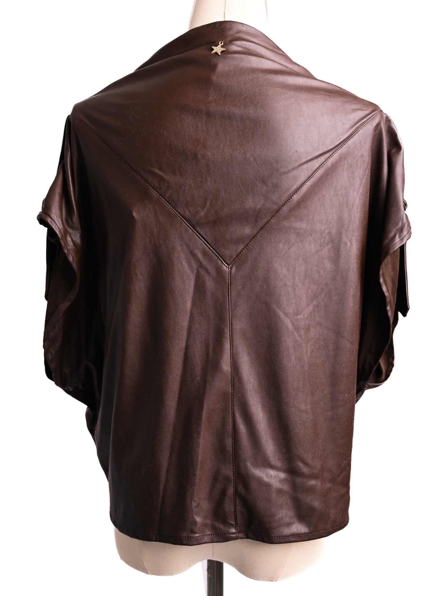 NEW Souvenir Orange Polyester Draped Top with Pockets - Women&