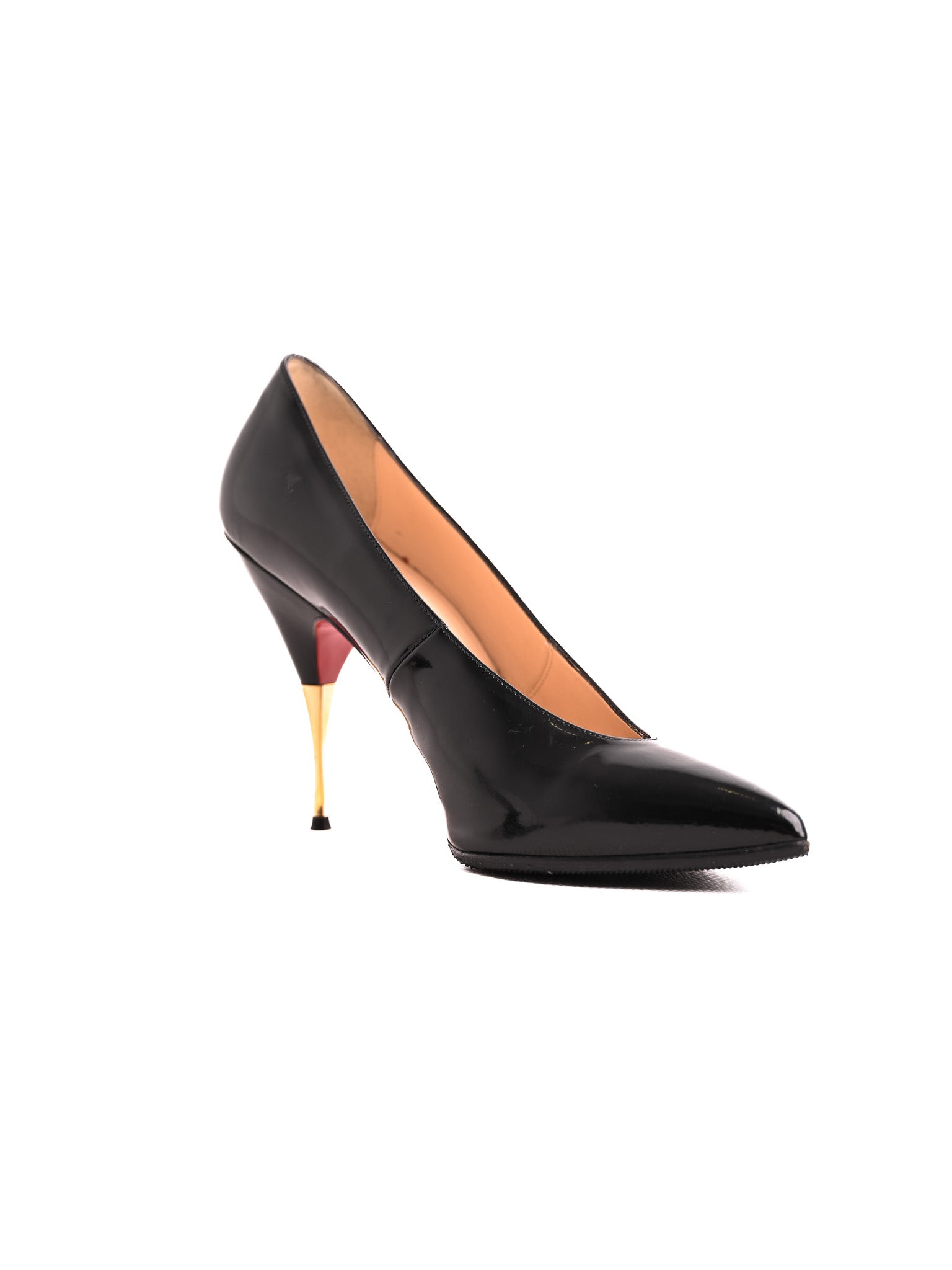 Christian Louboutin Black Patent Leather High-Heeled Shoes Size 38