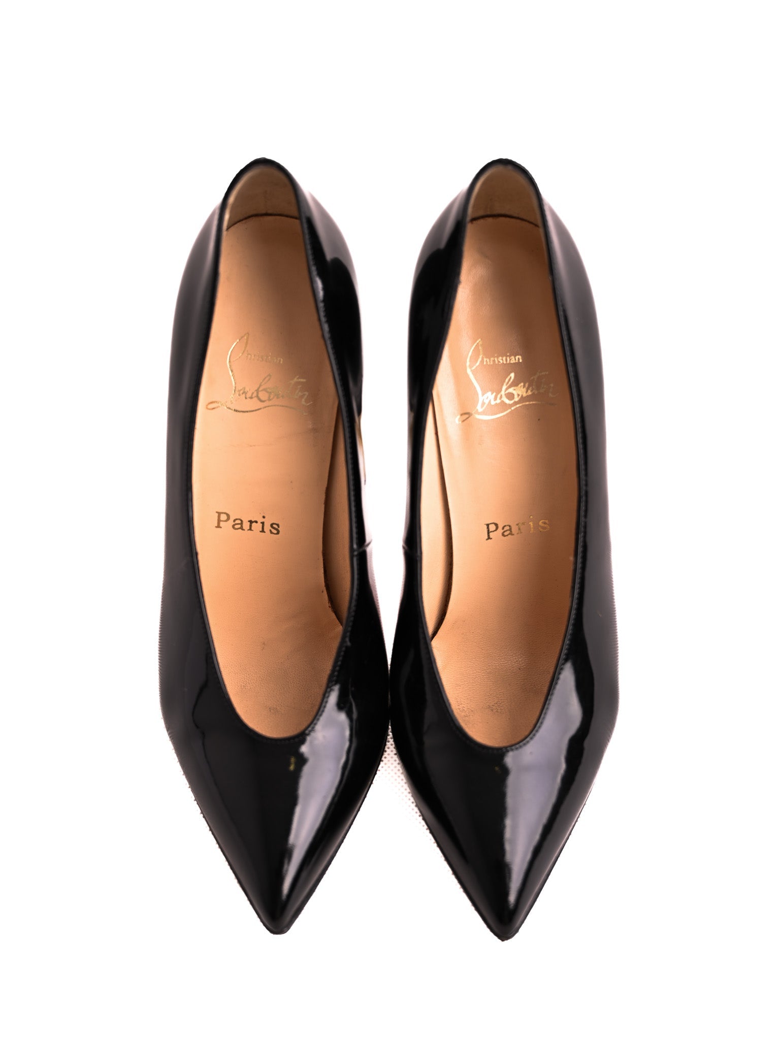 Christian Louboutin Black Patent Leather High-Heeled Shoes Size 38