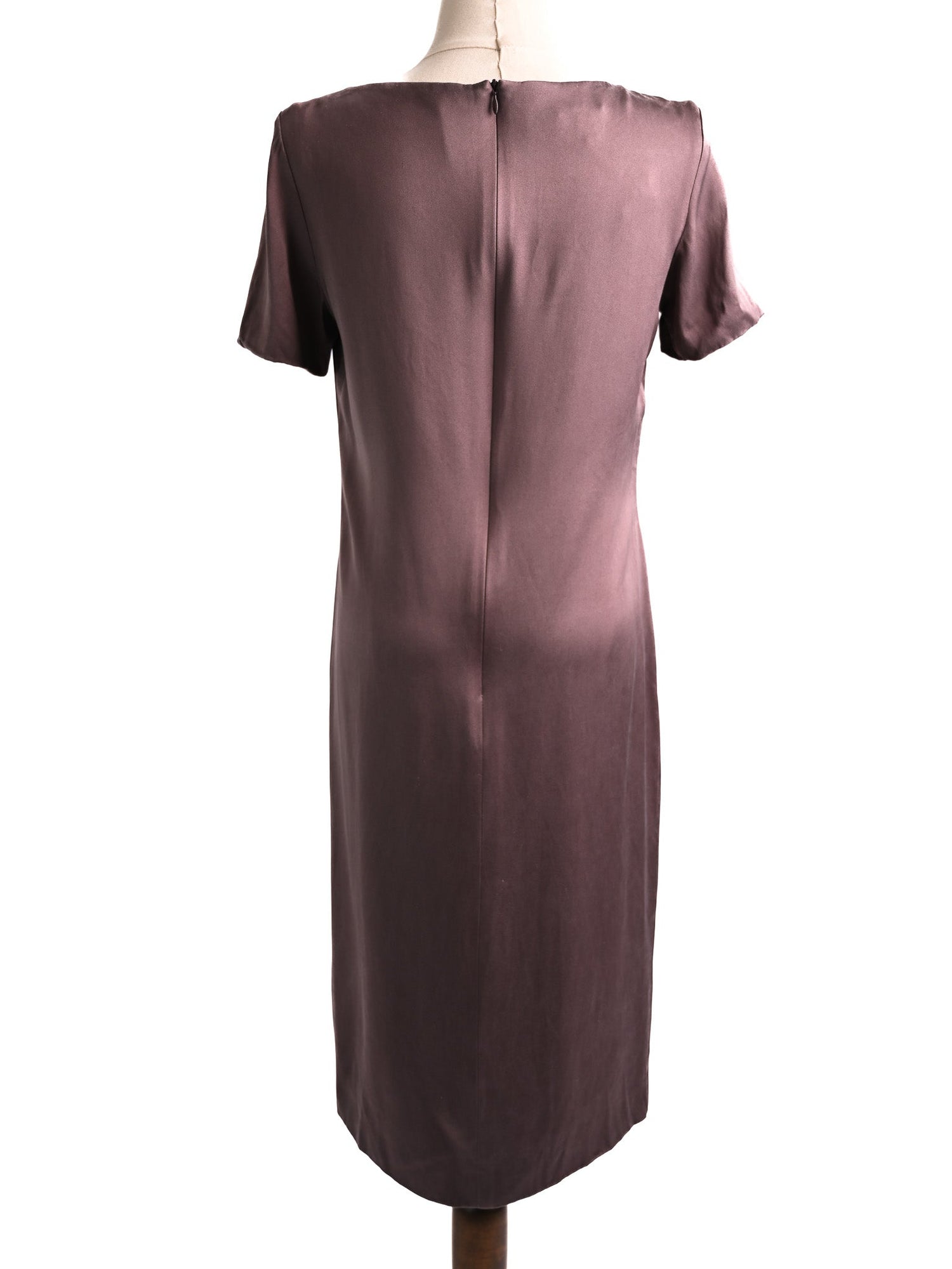 Excellent Escada Orange Silk Dress Size S with Ruffles