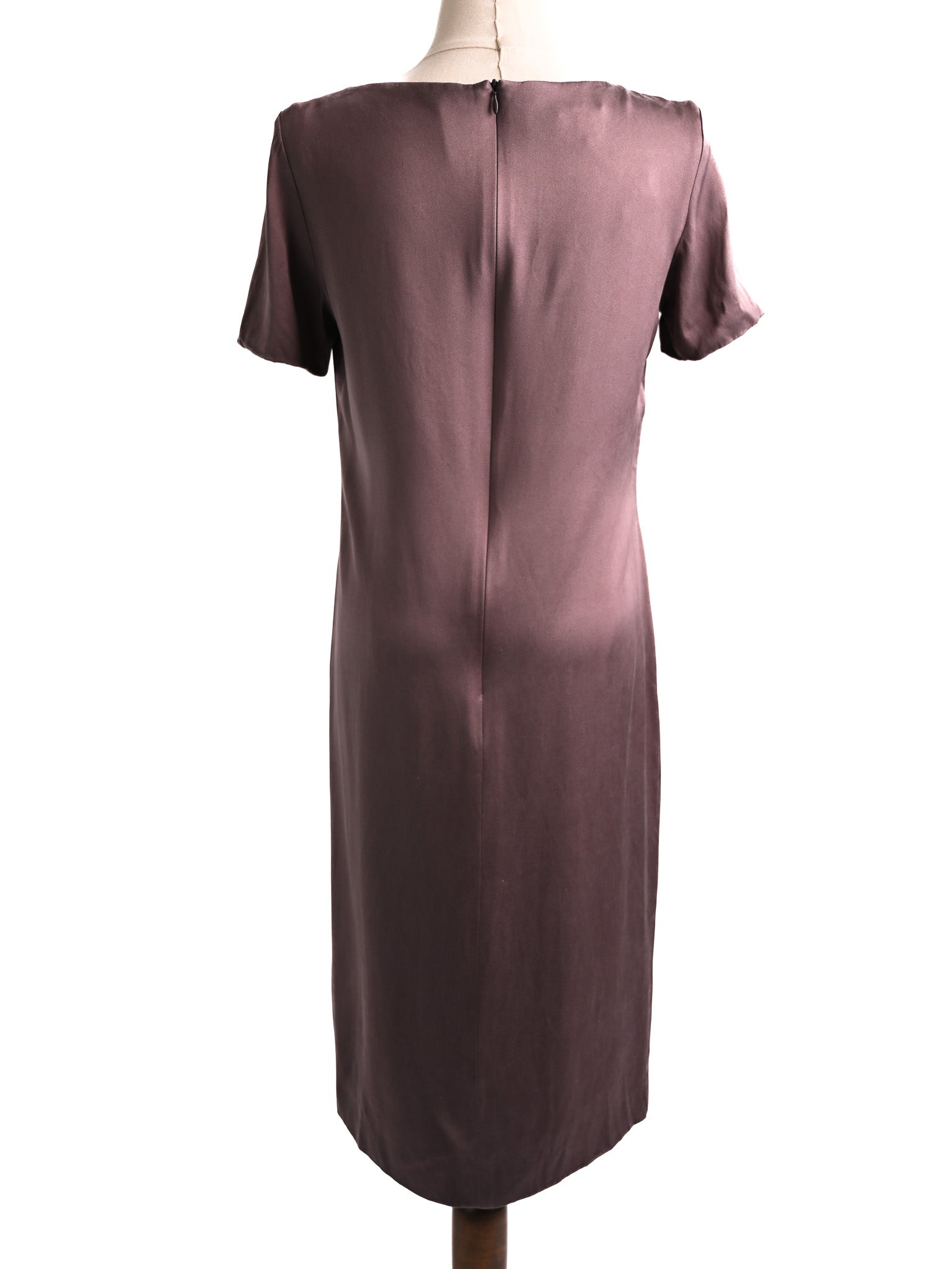 Excellent Escada Orange Silk Dress Size S with Ruffles