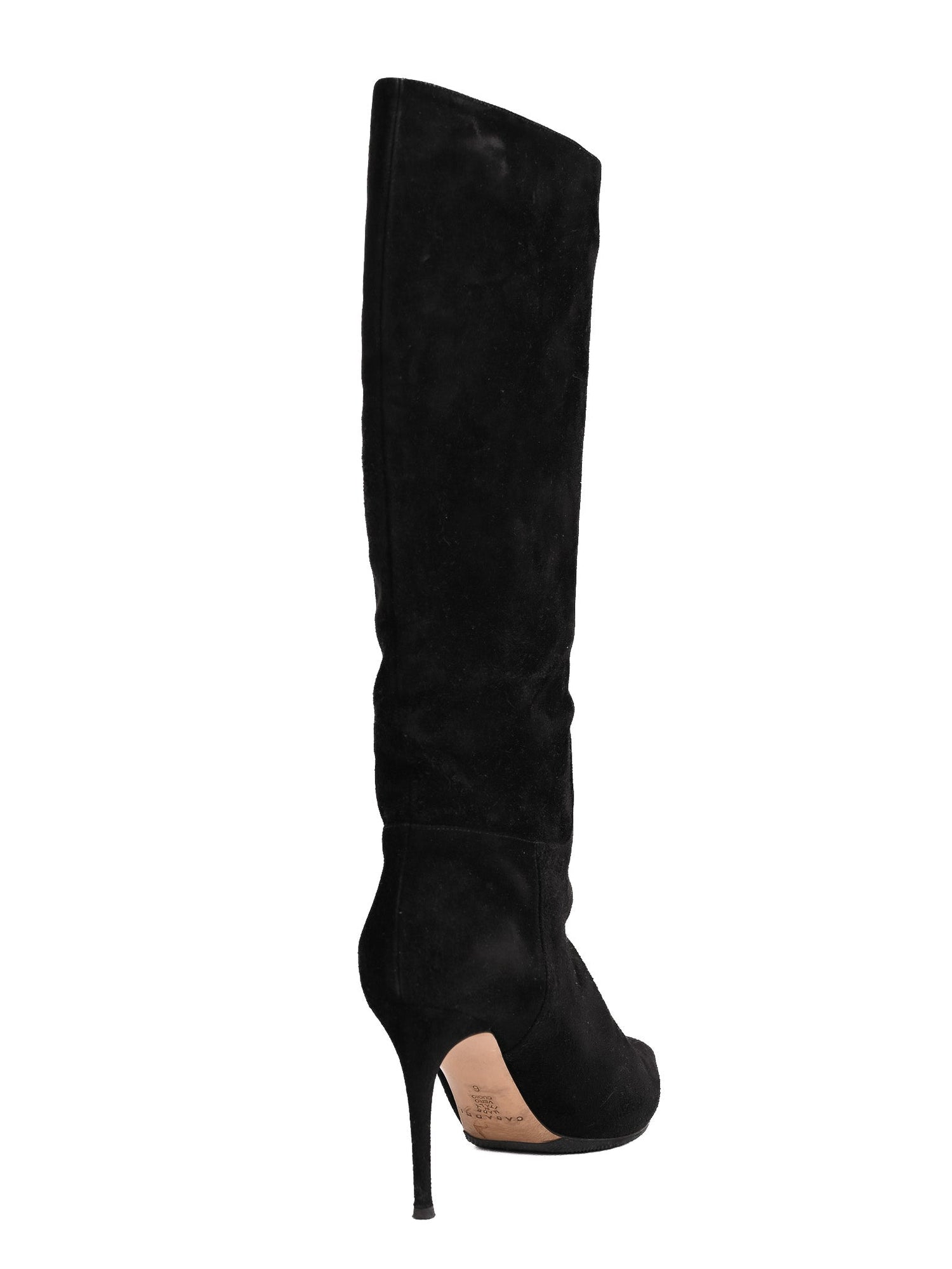 Excellent Casadei Black Leather High-Heeled Boots Size 36