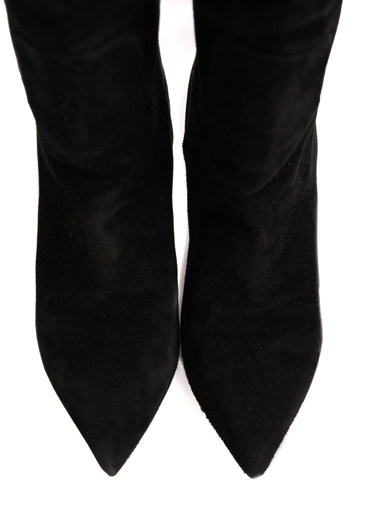 Excellent Casadei Black Leather High-Heeled Boots Size 36