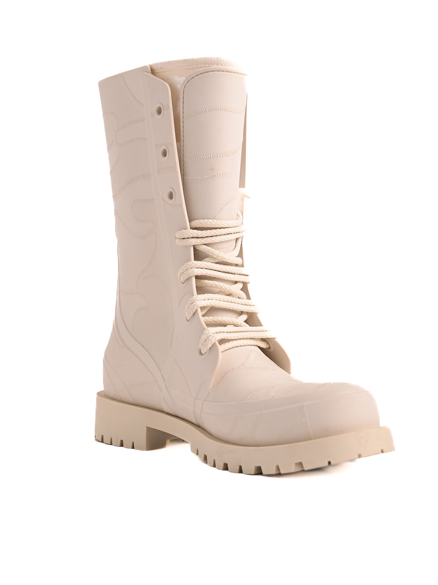 Excellent Dior White Leather Combat Boots for Women