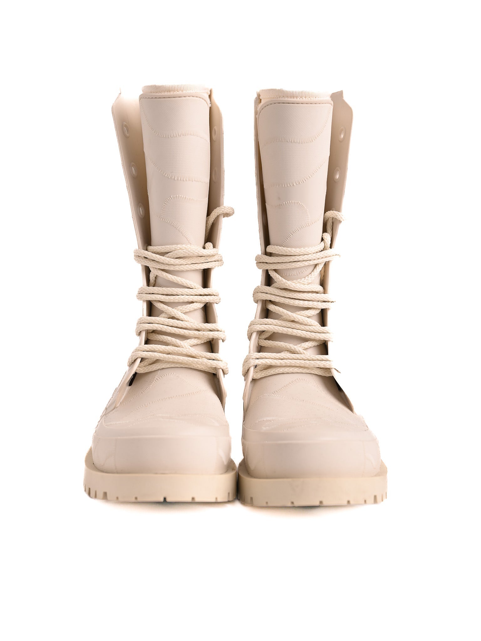Excellent Dior White Leather Combat Boots for Women
