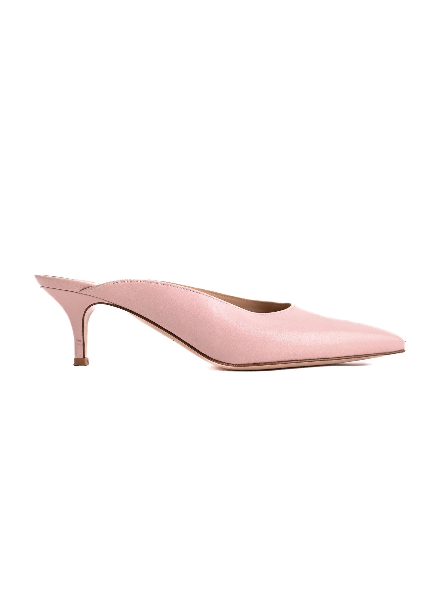 Excellent Gianvito Rossi Pink Leather Heeled Mules Size 35