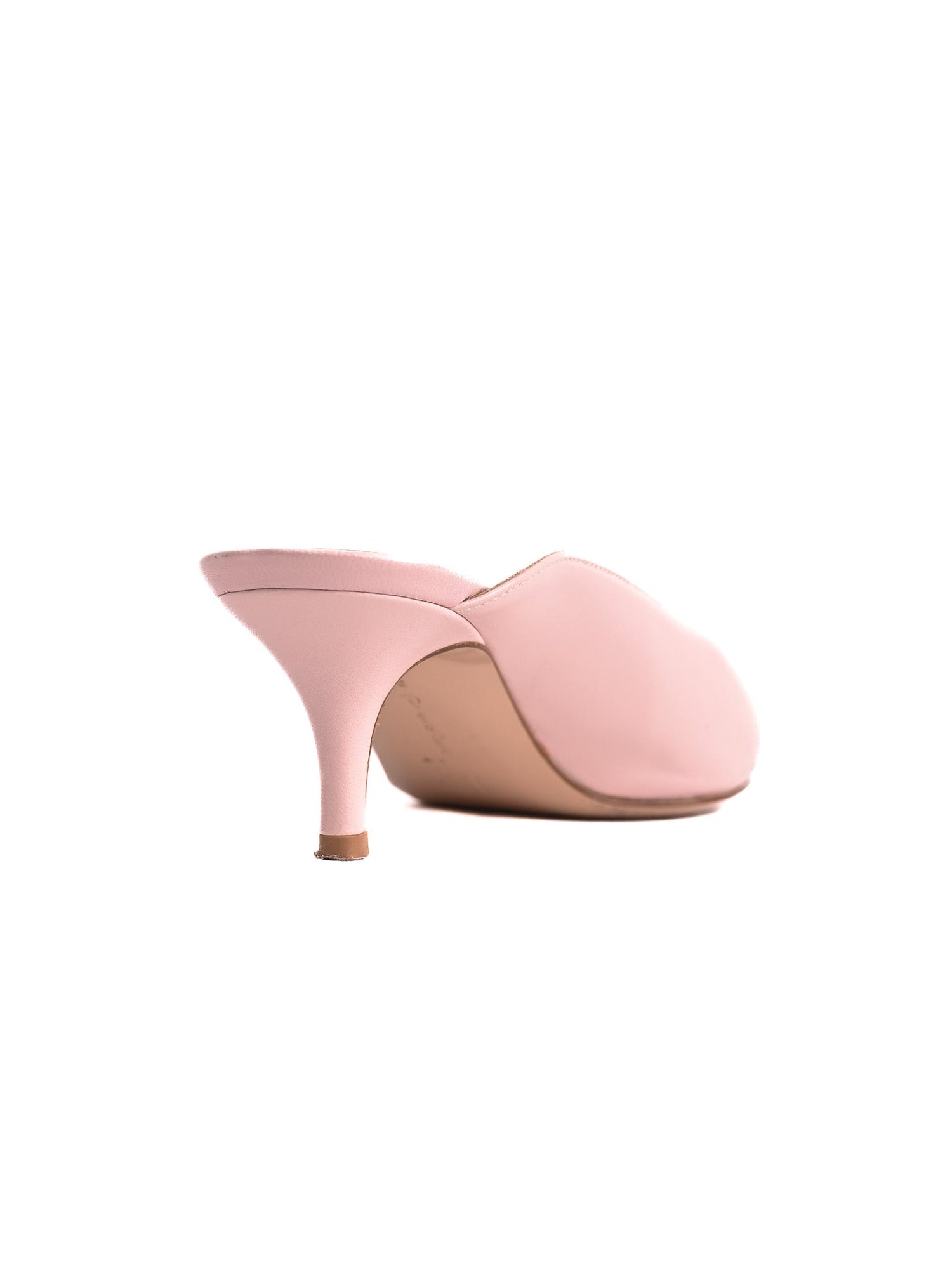 Excellent Gianvito Rossi Pink Leather Heeled Mules Size 35