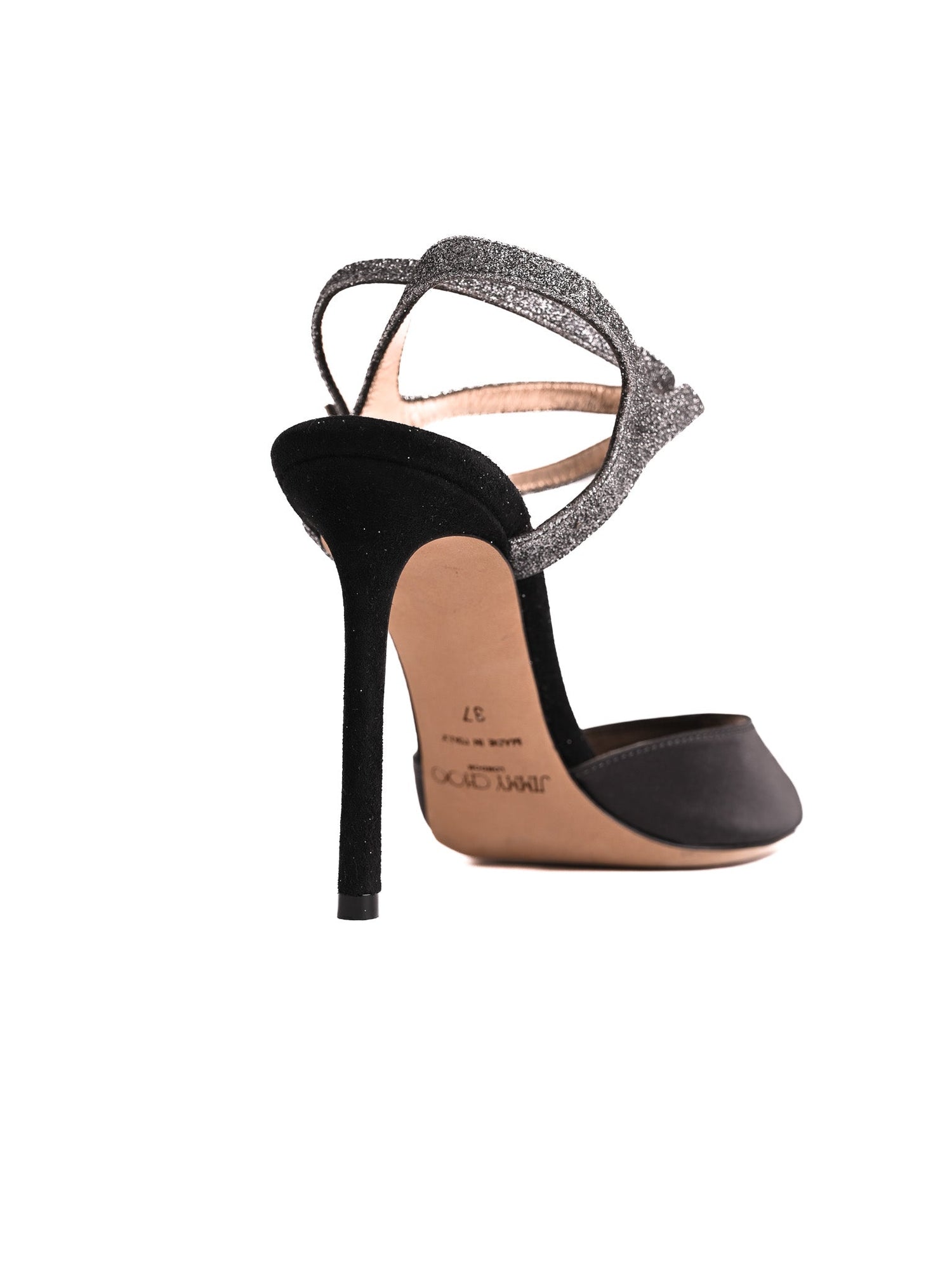 Perfect Jimmy Choo Black Leather High-Heeled Sandals Size 37